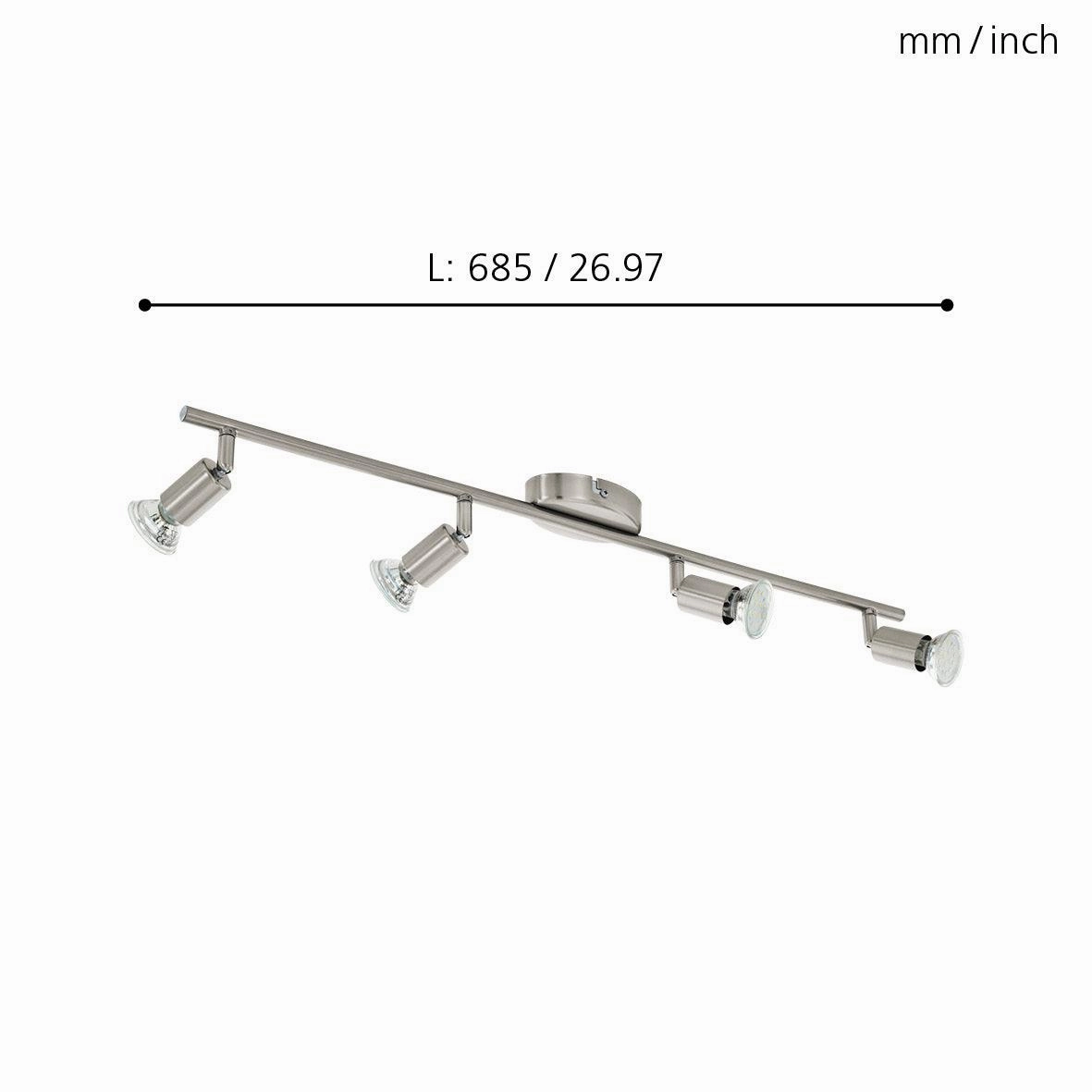 Eglo Buzz-LED Nickel 4 Light Bar Spotlight