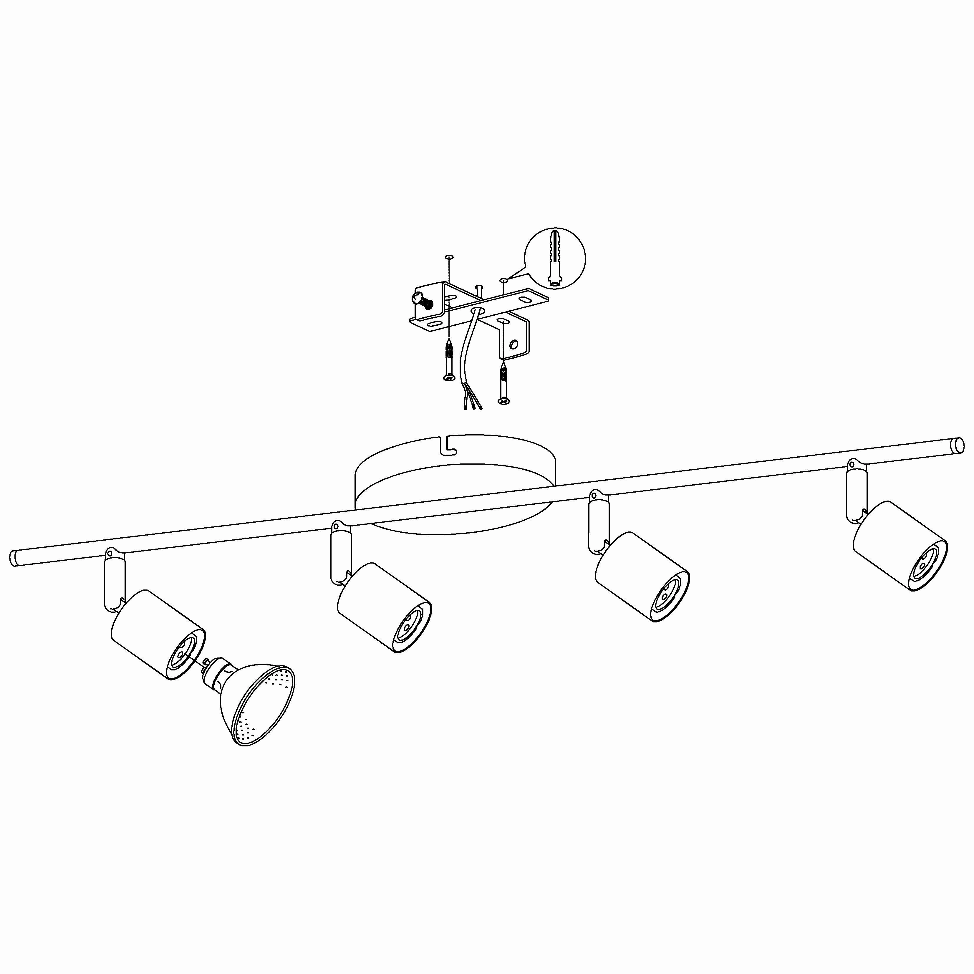 Eglo Buzz-LED Nickel 4 Light Bar Spotlight