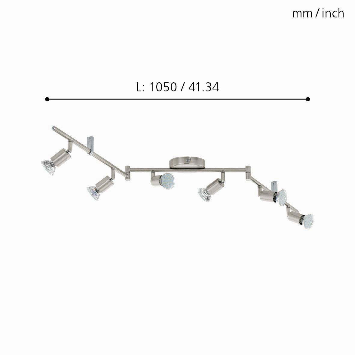 Eglo Buzz-LED Nickel 6 Light Bar Spotlight