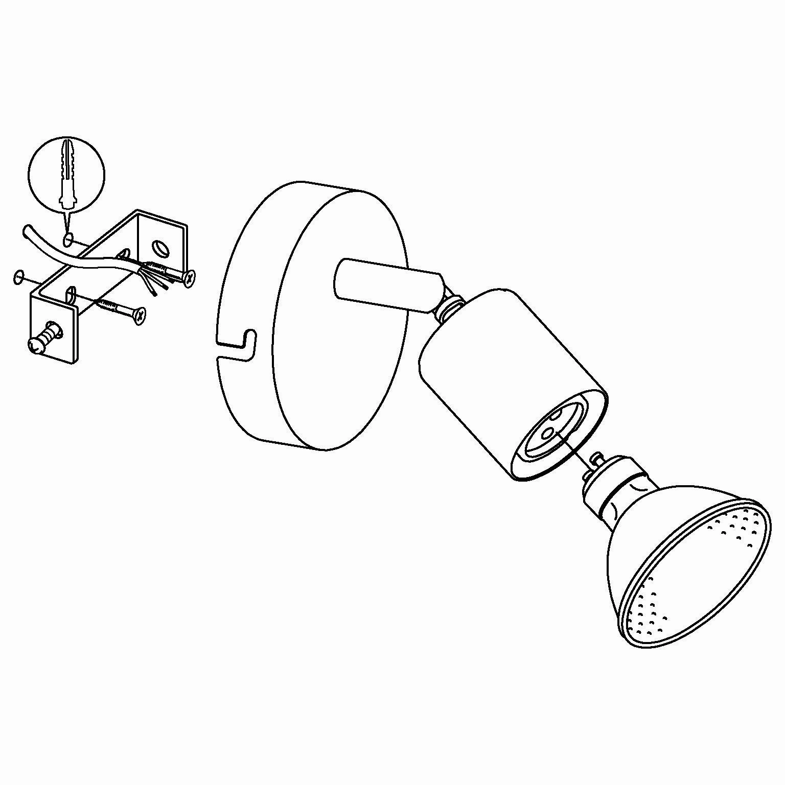 Eglo Buzz-LED Nickel Wall Spotlight