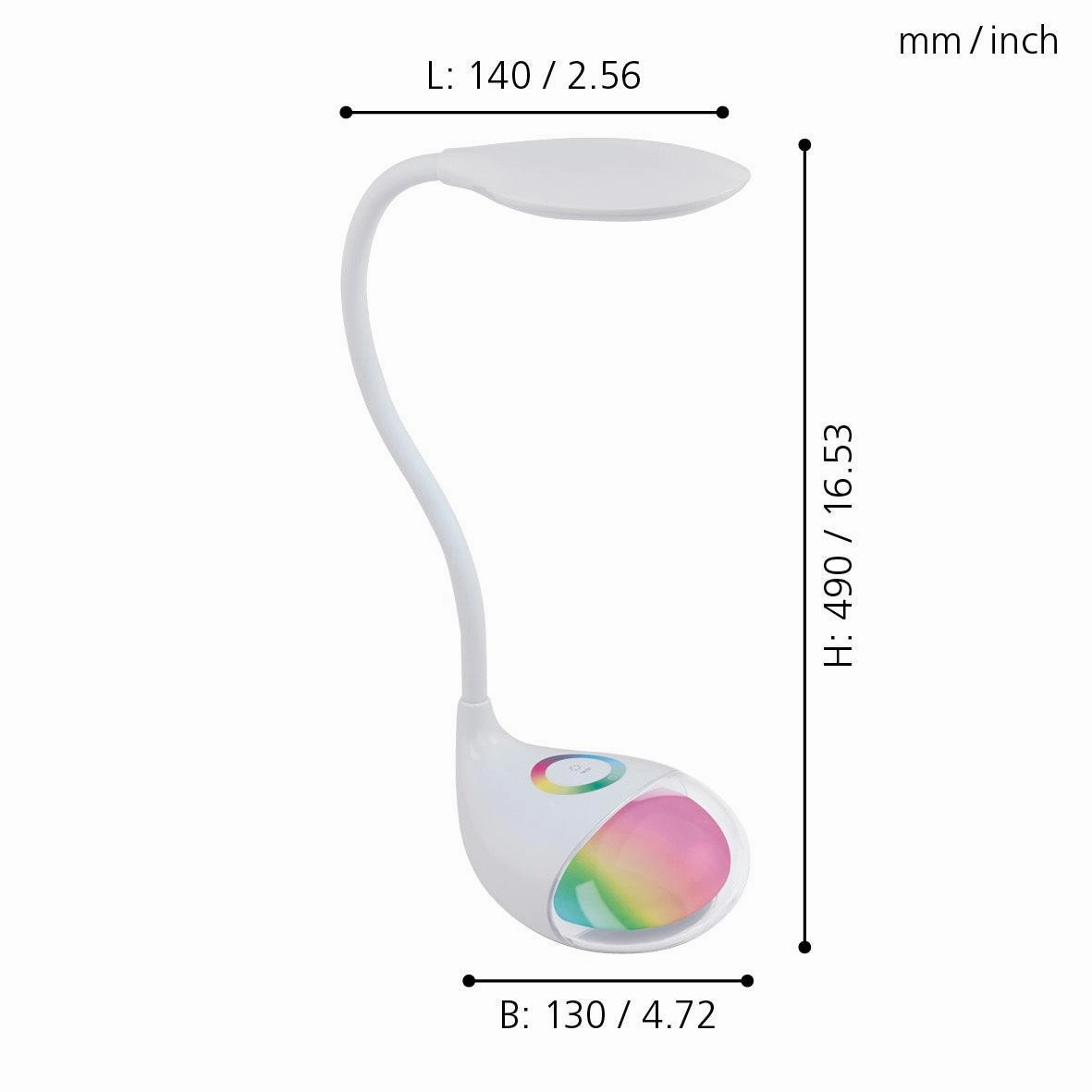 Eglo Cabado 1 White Colour Changing LED Table Lamp - Battery Operated