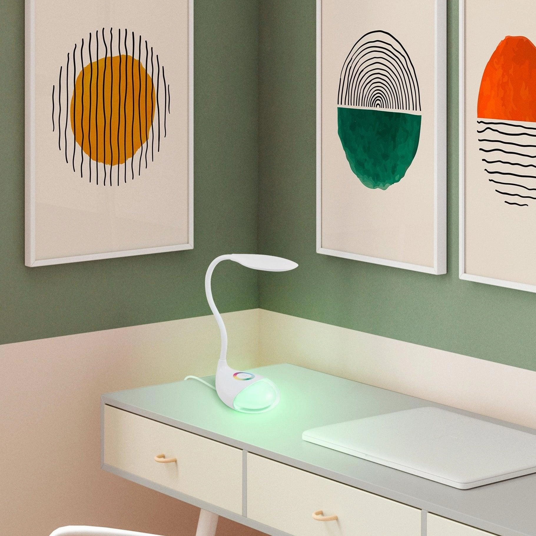 Eglo Cabado 1 White Colour Changing LED Table Lamp - Battery Operated energy-saving LED light