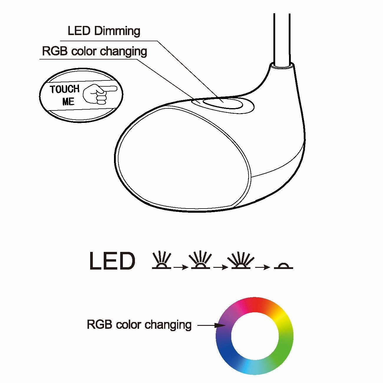 Eglo Cabado 1 White Colour Changing LED Table Lamp - Battery Operated