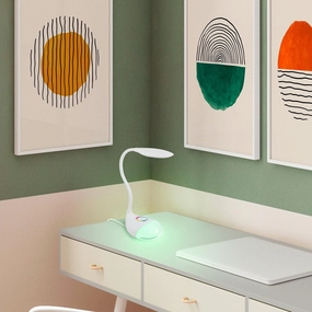 Eglo Cabado 1 White Colour Changing LED Table Lamp - Battery Operated energy-saving LED light