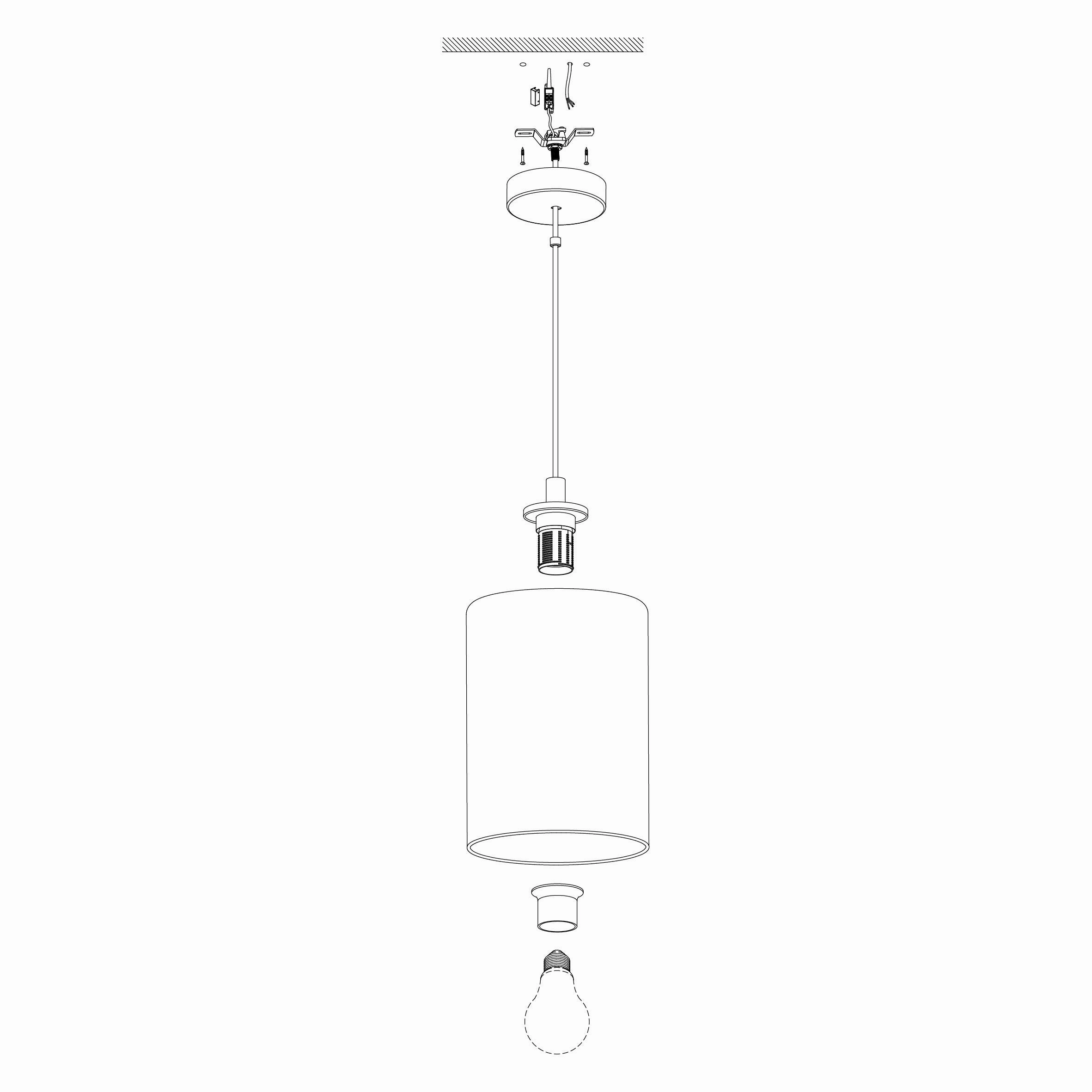 Eglo Cadaques 1 Cylindrical Smoked Glass Ceiling Pendant