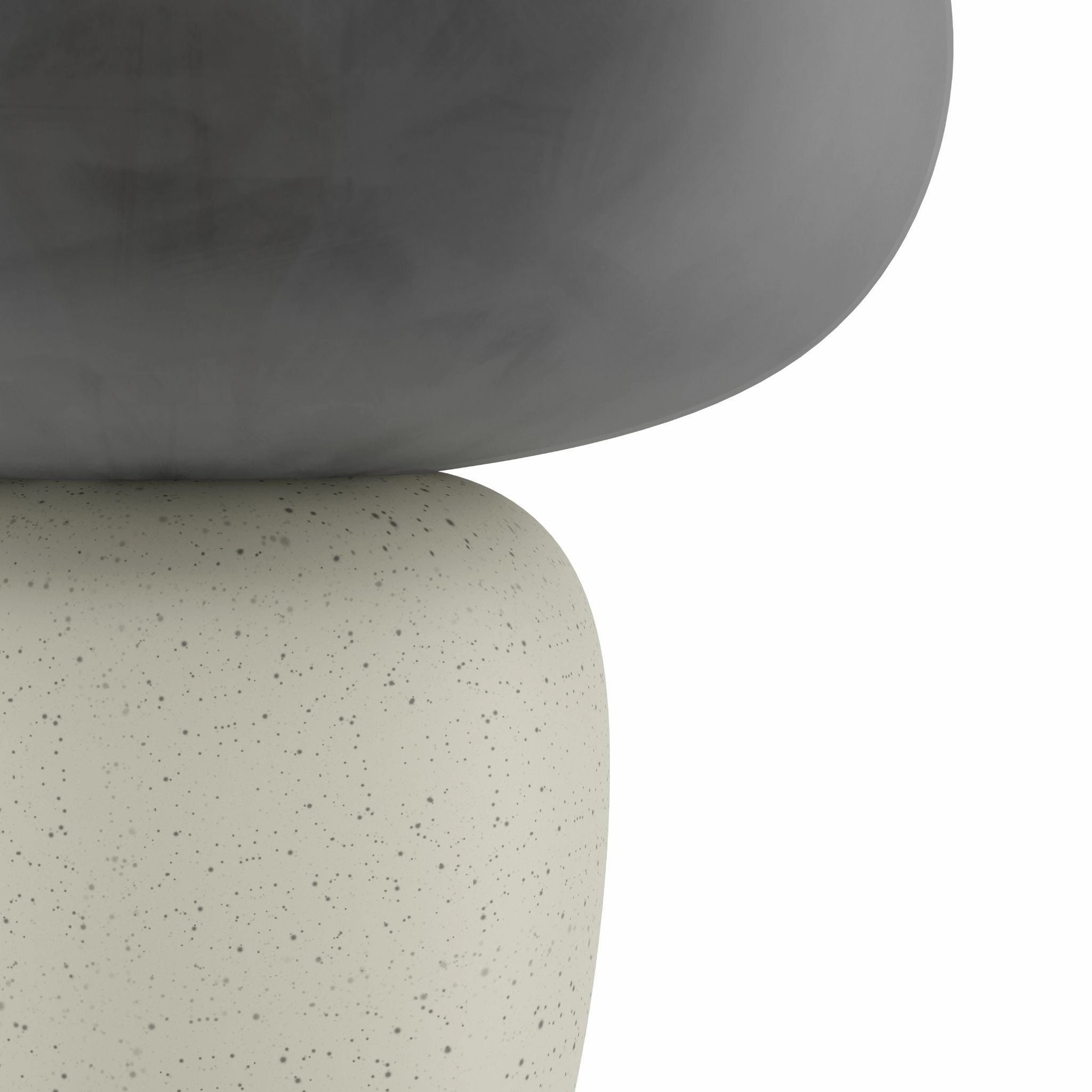 Eglo Cahuama White Ceramic Table Lamp - Satin Grey Glass Shade