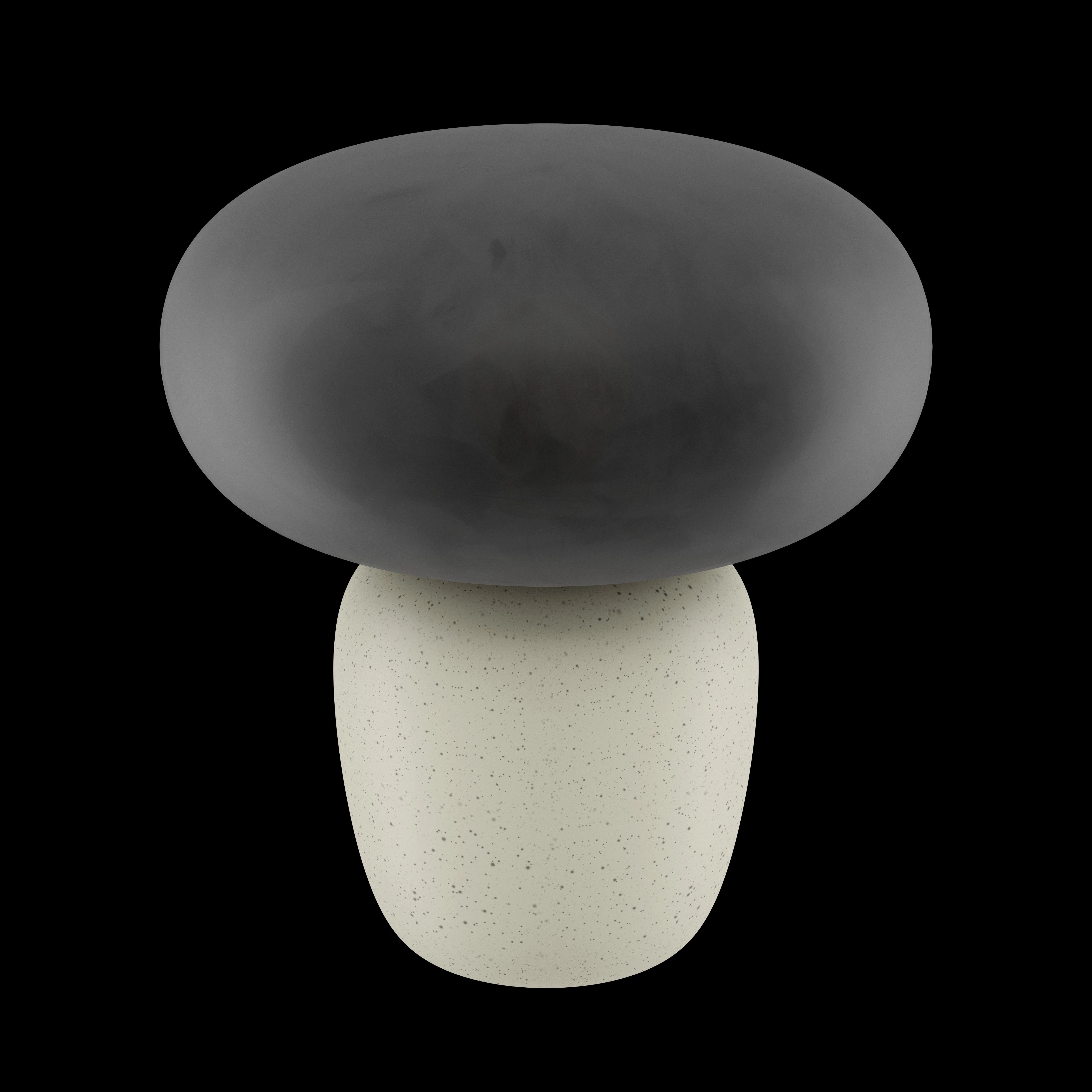 Eglo Cahuama White Ceramic Table Lamp - Satin Grey Glass Shade