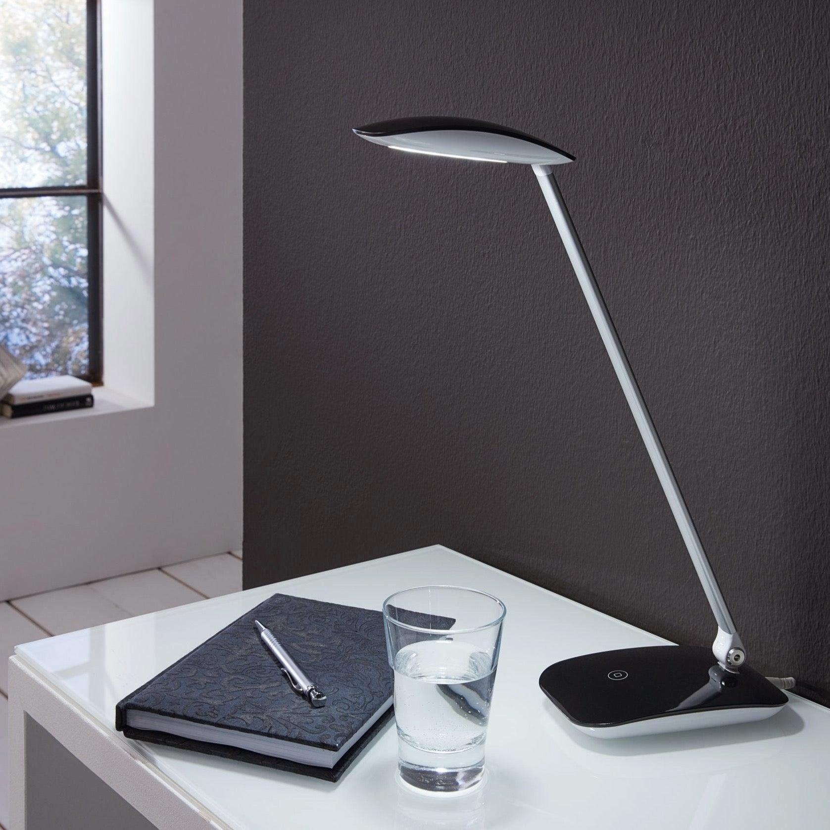 Eglo Cajero Black LED Desk Lamp - USB Port energy-saving LED light