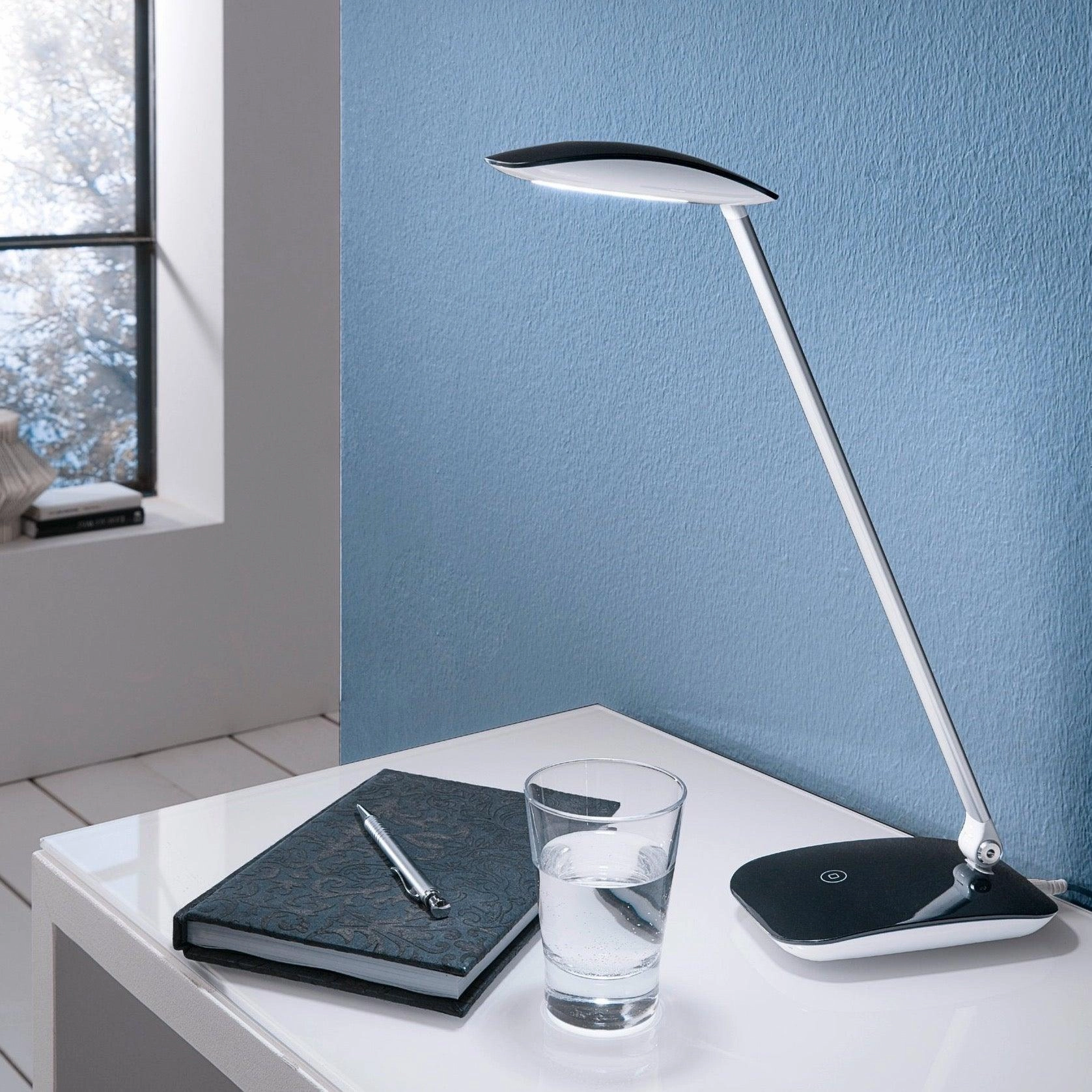 Eglo Cajero Black LED Desk Lamp - USB Port
