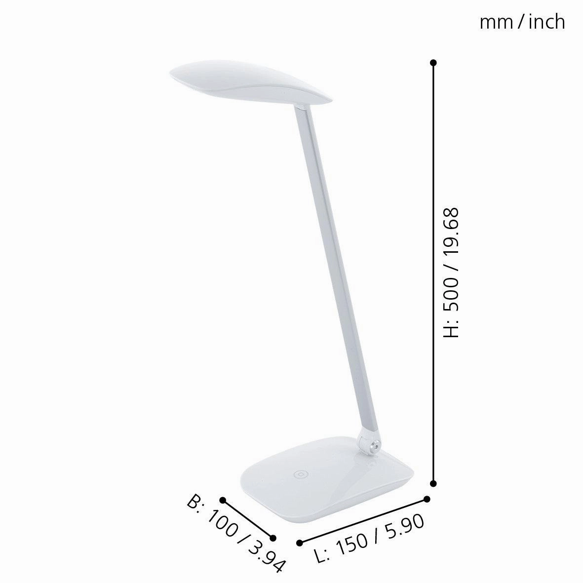Eglo Cajero White LED Desk Lamp - USB Port