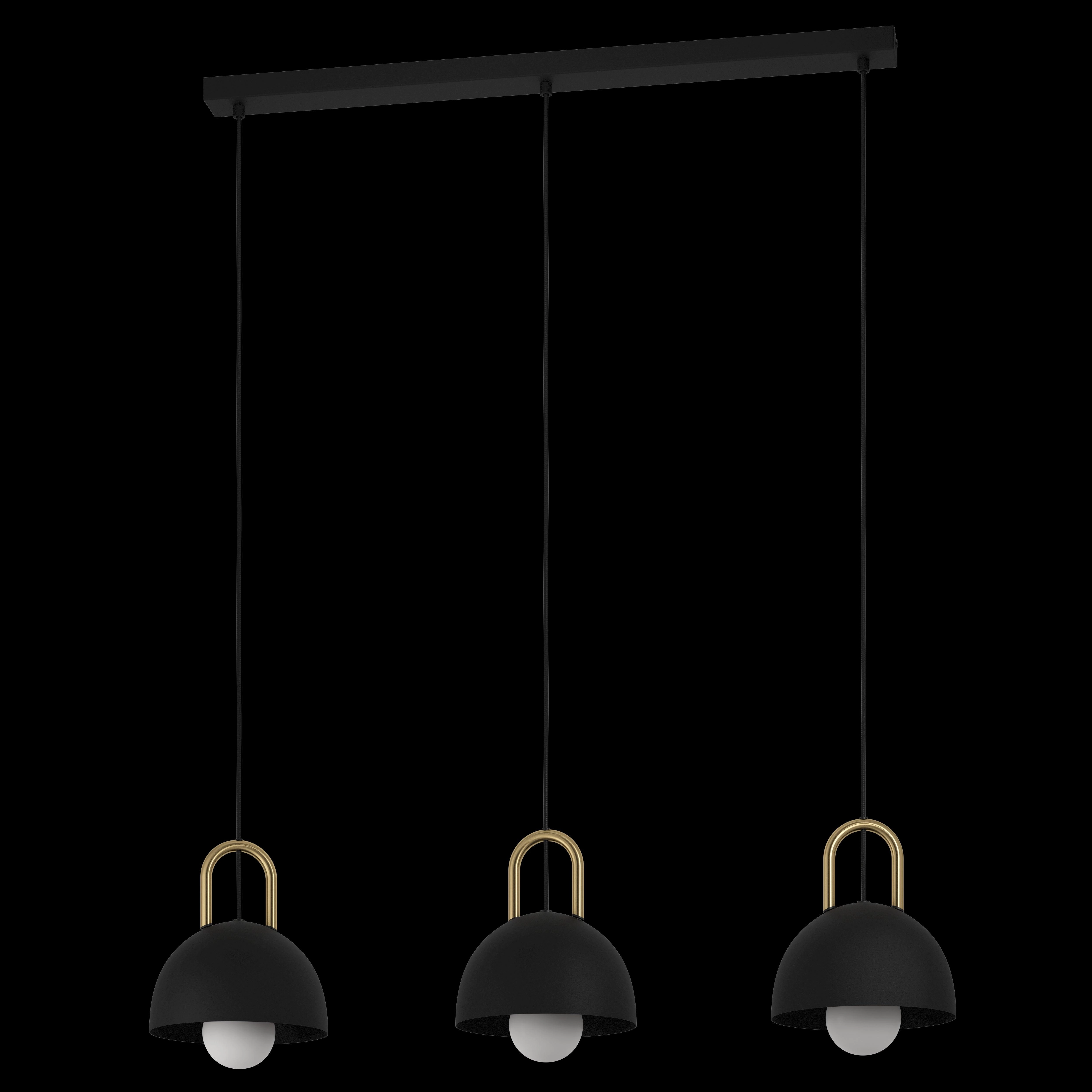 Eglo Calmanera 3 Light Black & Brass Round Pendant