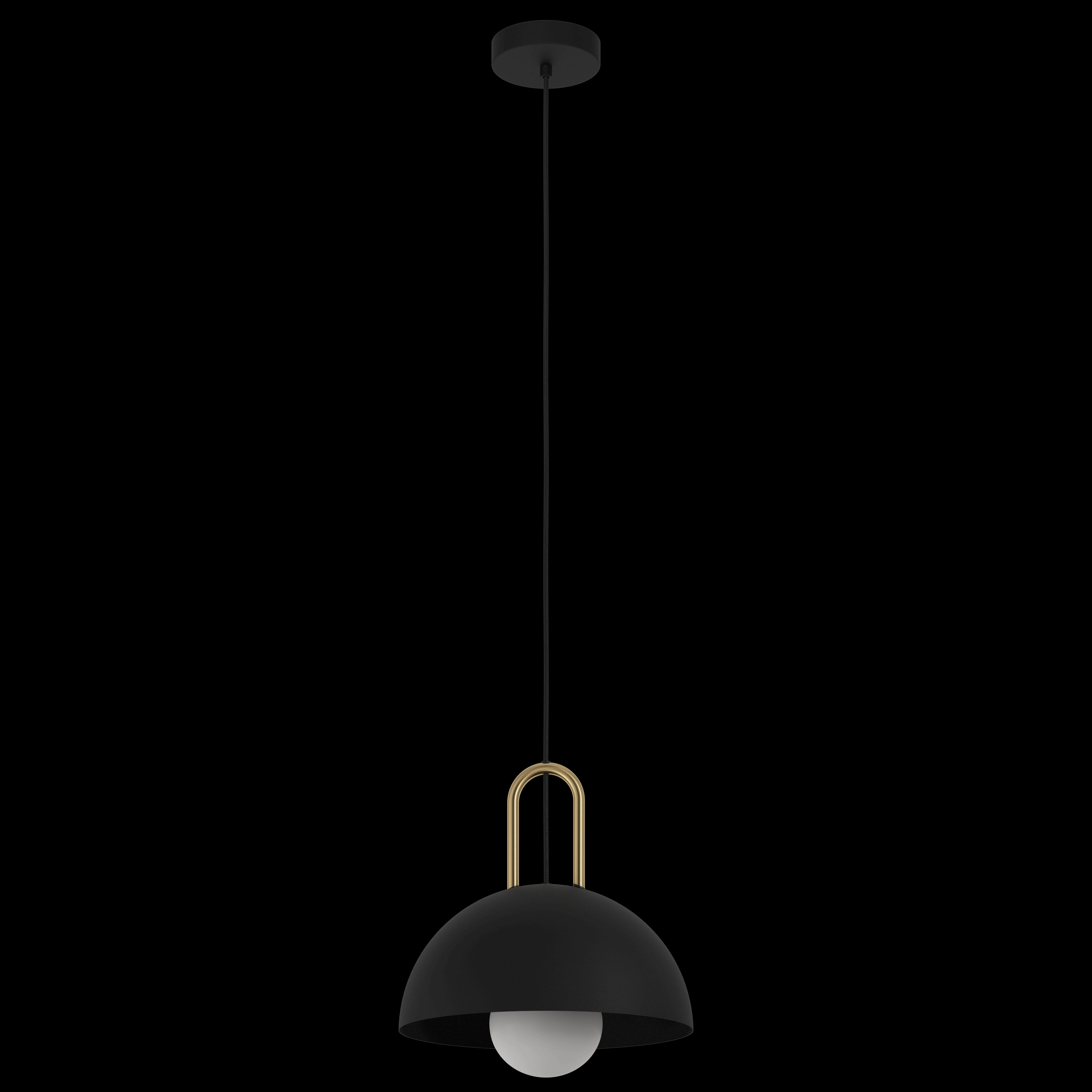 Eglo Calmanera Black & Brass Round Ceiling Pendant