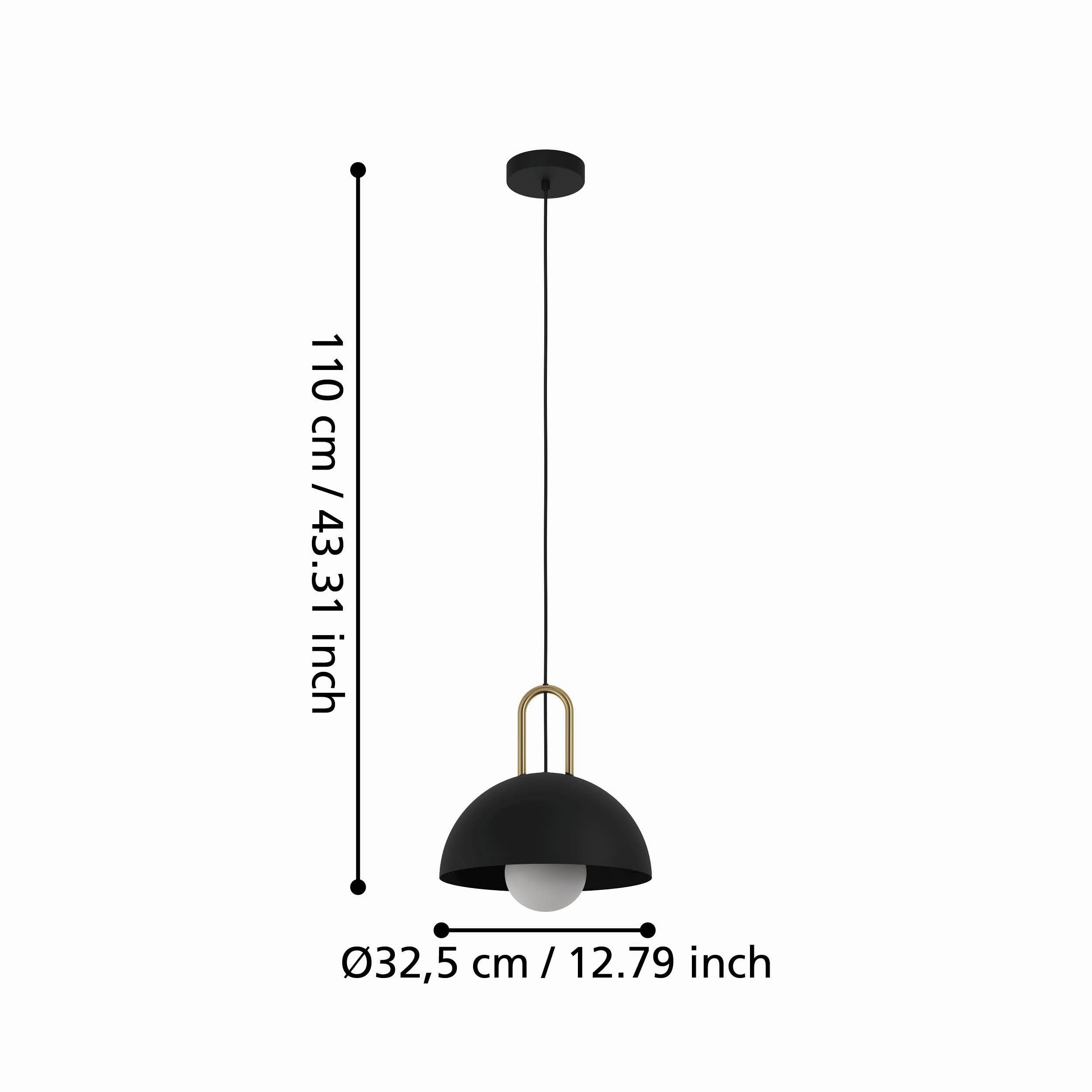 Eglo Calmanera Black & Brass Round Ceiling Pendant
