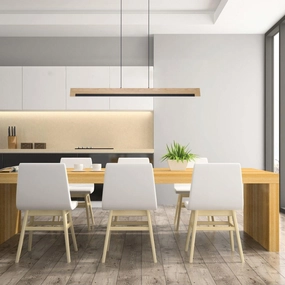 Eglo Camacho LED Black & Oak Wood Style Bar Ceiling Pendant sleek LED ceiling lamp