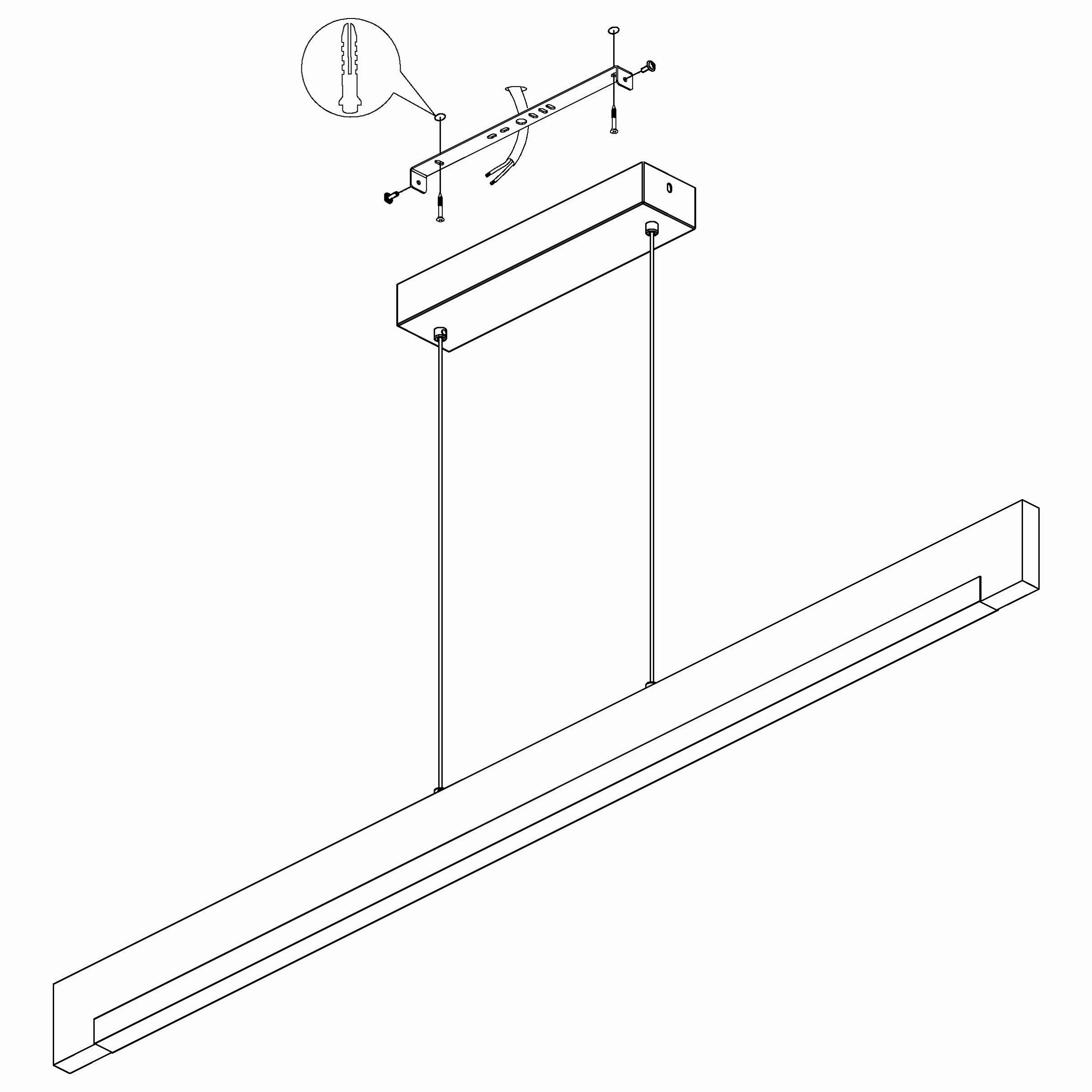 Eglo Camacho LED Black & Oak Wood Style Bar Ceiling Pendant