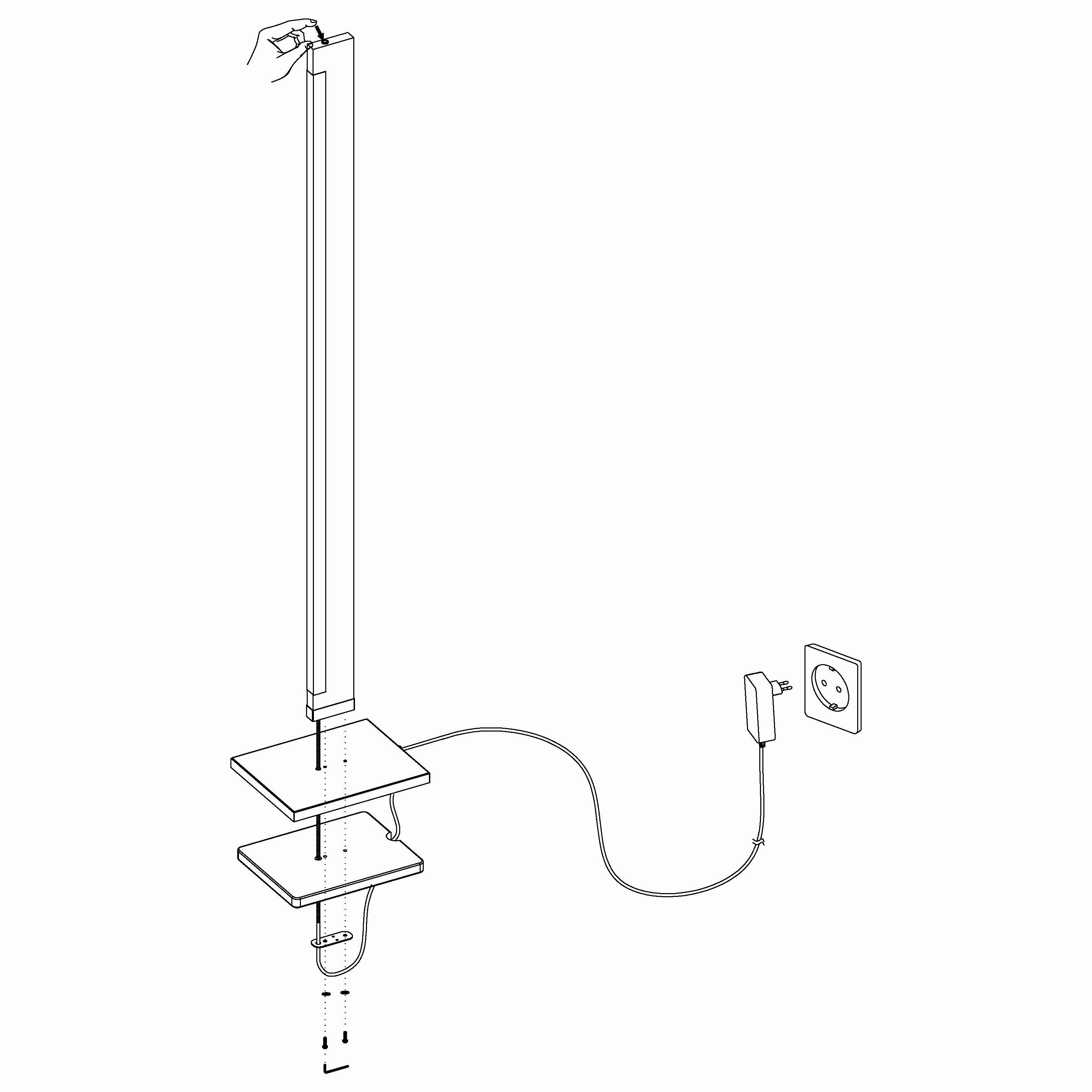 Eglo Camacho LED Black & WoodenTouch Floor Lamp