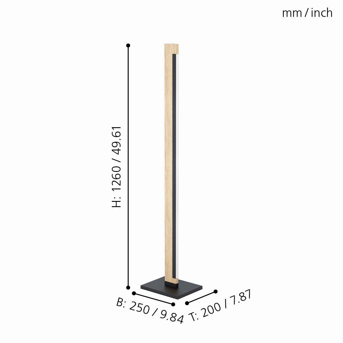 Eglo Camacho LED Black & WoodenTouch Floor Lamp