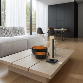 Eglo Camacho LED Touch Black & Wooden Table Lamp energy-saving LED light