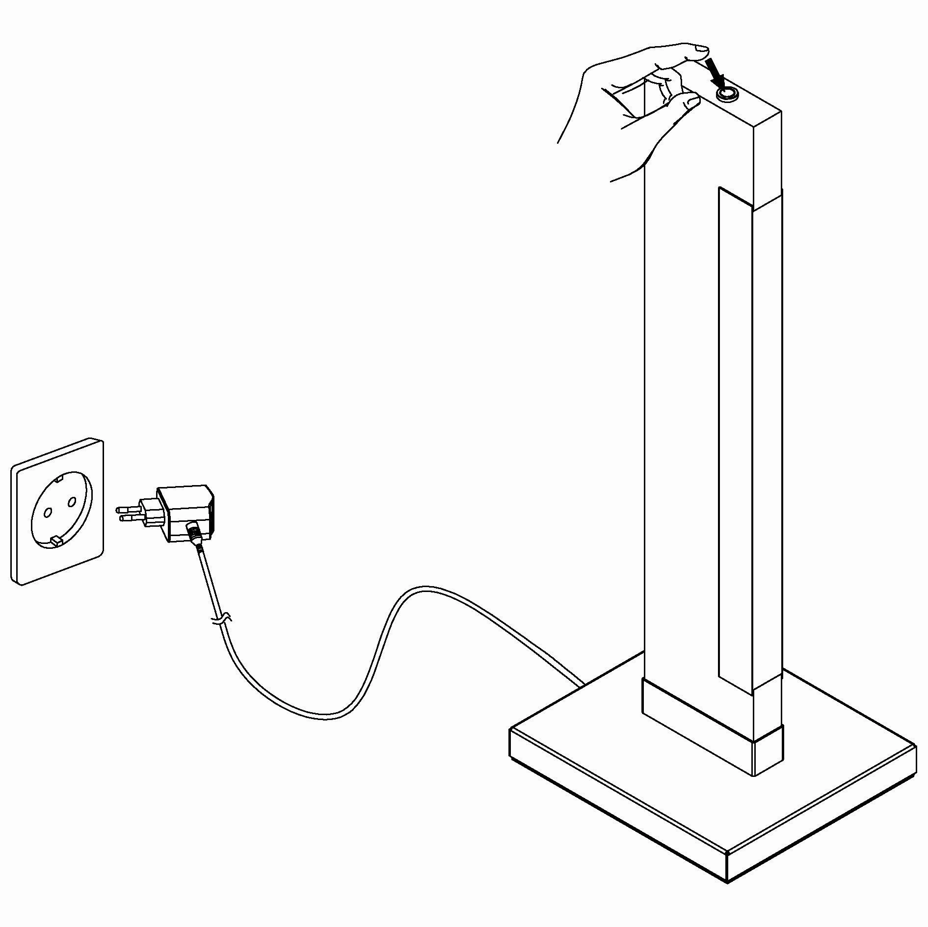 Eglo Camacho LED Touch Black & Wooden Table Lamp
