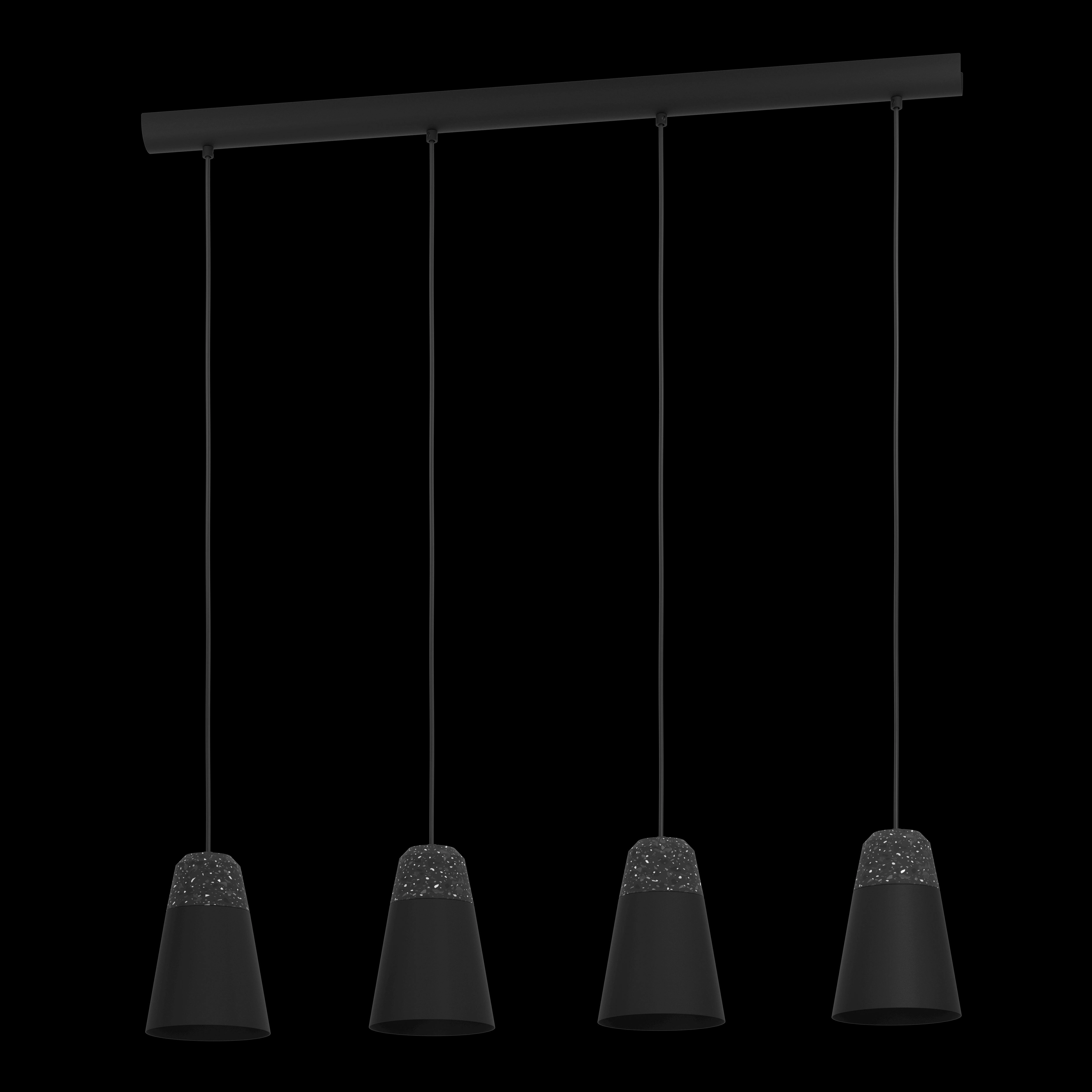 Eglo Canterras 4 Light Black & Dark Grey Conical Metal Pendant