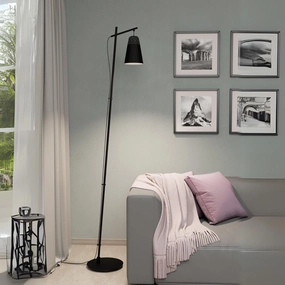 Eglo Canterras Black Floor Lamp With Conical Metal Shade creative lampshade design