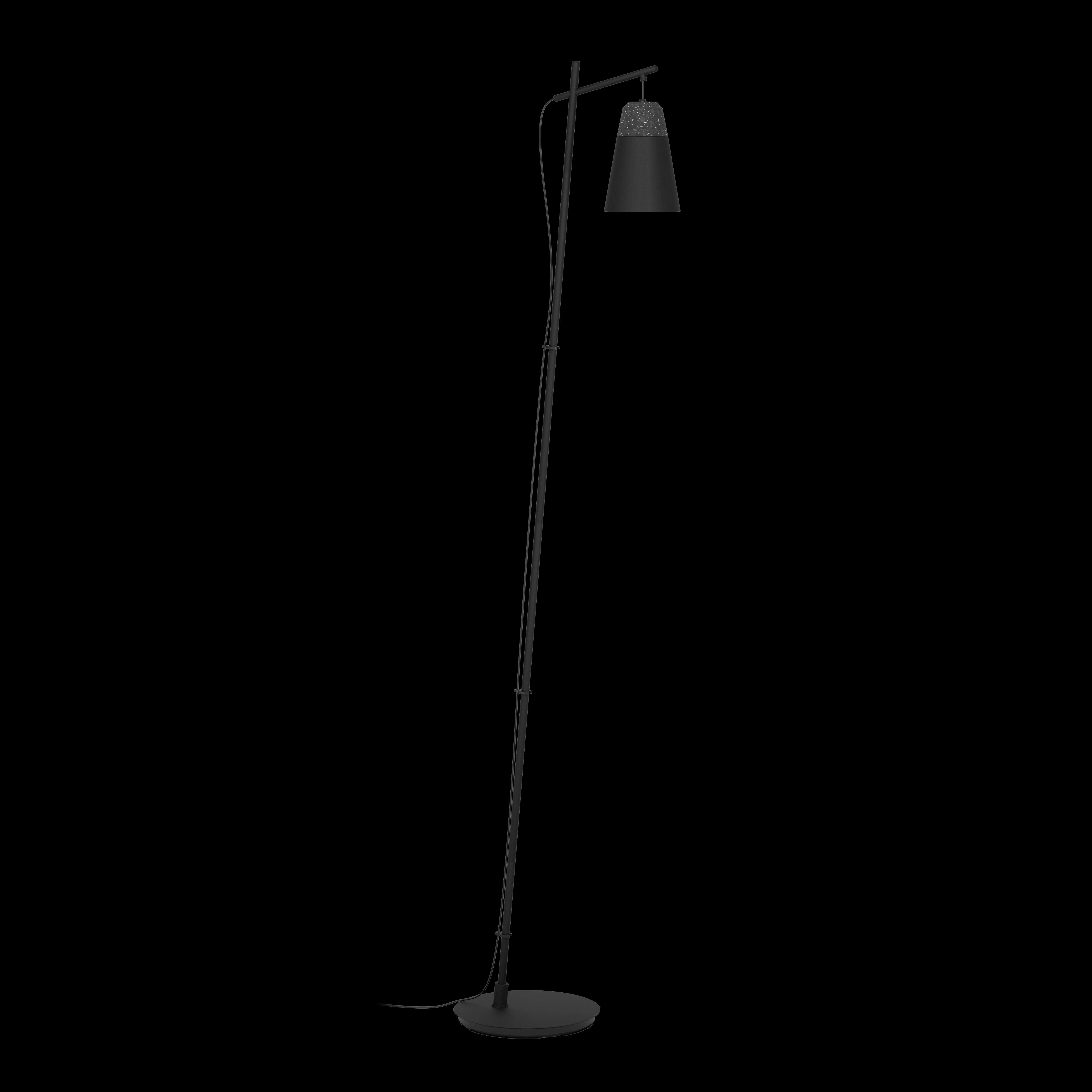 Eglo Canterras Black Floor Lamp With Conical Metal Shade