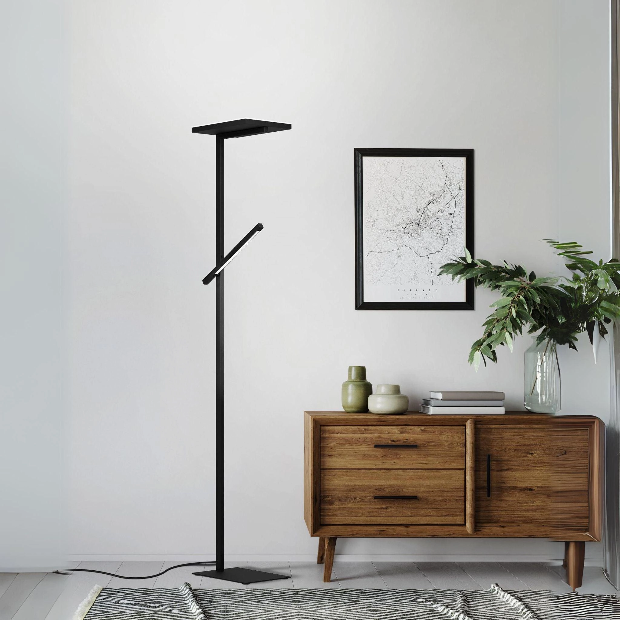 Eglo Carboneras Black LED Modern Touch Floor Lamp creative lampshade design