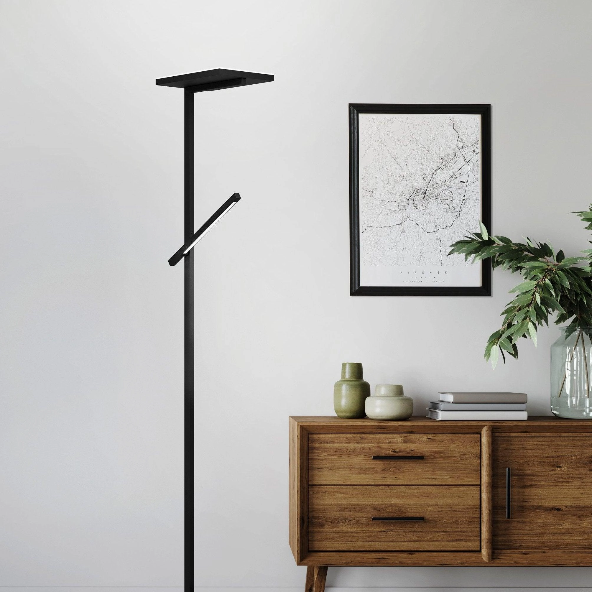 Eglo Carboneras Black LED Modern Touch Floor Lamp