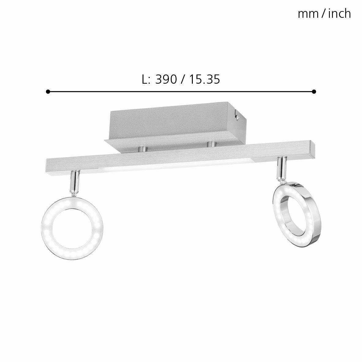 Eglo Cardillio 1 Integrated LED Chrome 2 Light Bar Spotlight