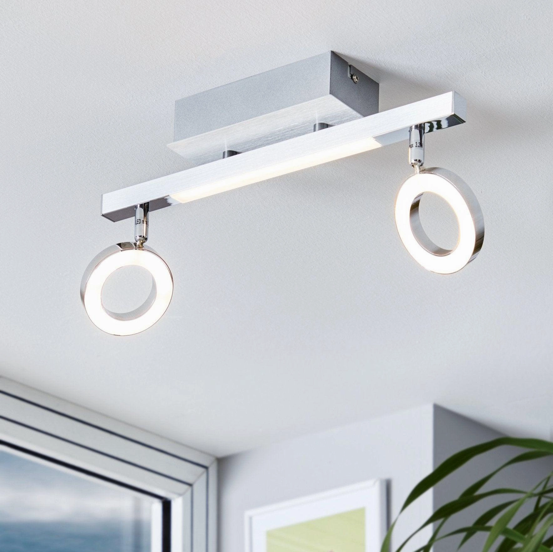 Eglo Cardillio 1 Integrated LED Chrome 2 Light Bar Spotlight tall arc lamp for living room