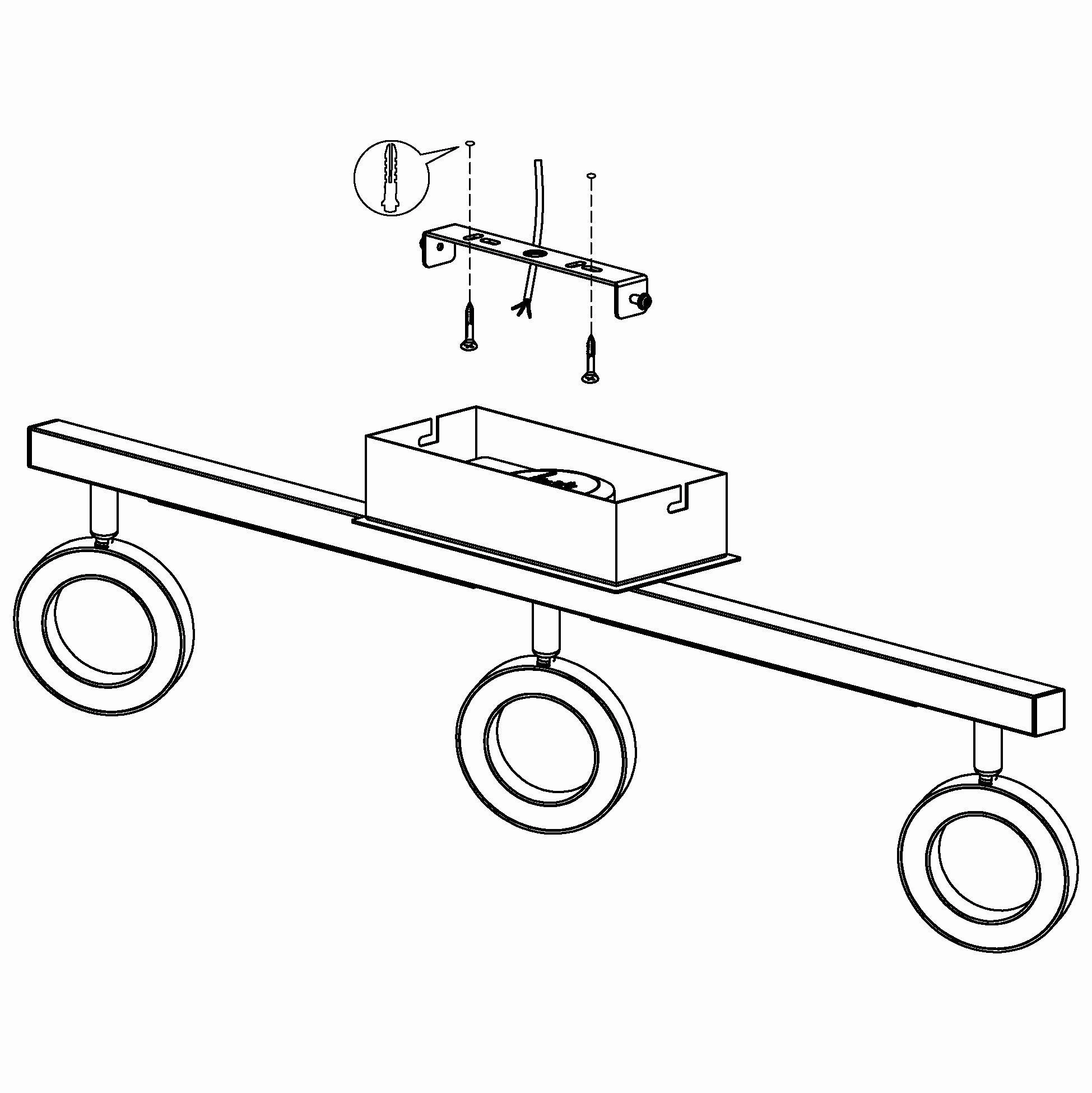 Eglo Cardillio 1 Integrated LED Chrome 3 Light Bar Spotlight