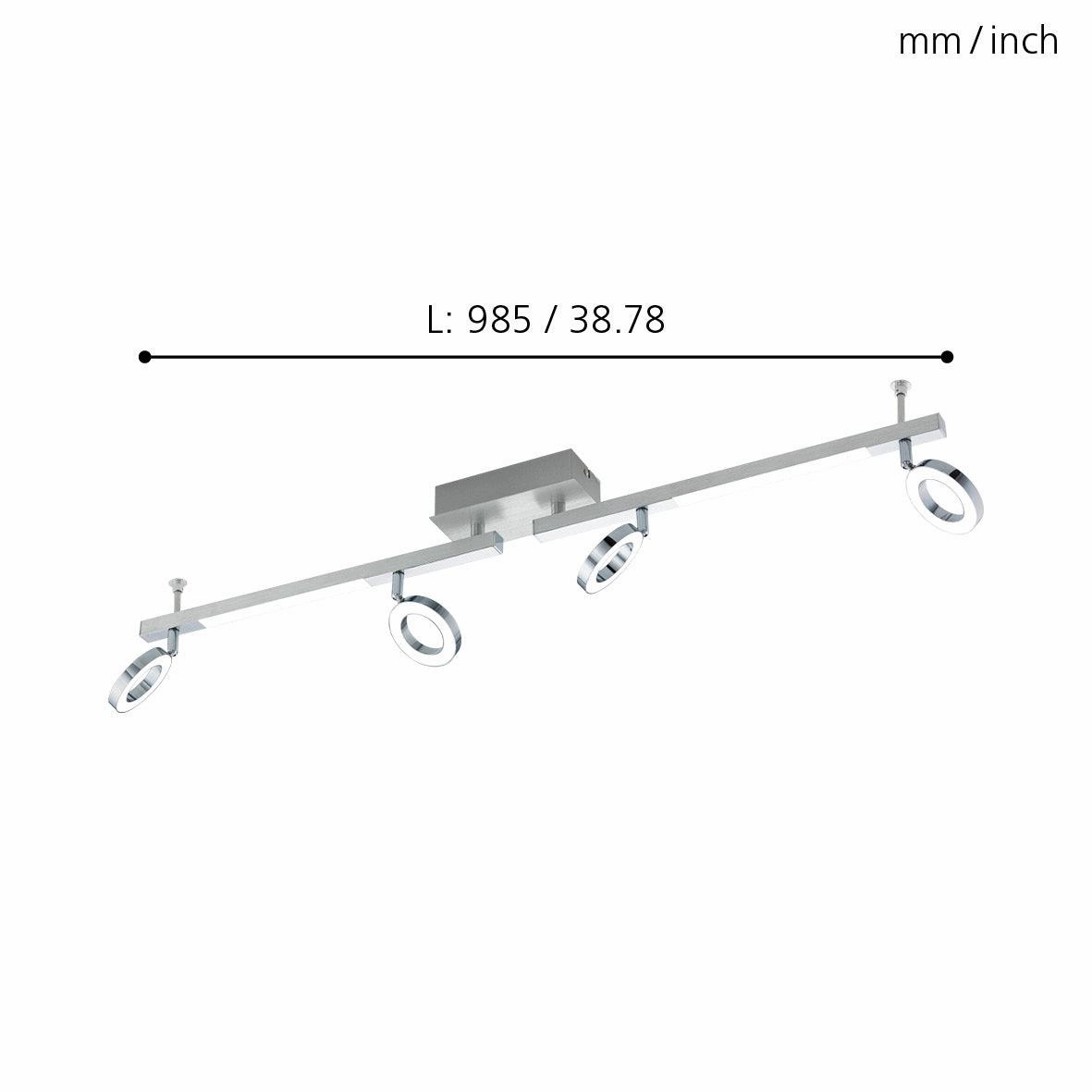 Eglo Cardillio 1 Integrated LED Chrome 4 Light Bar Spotlight
