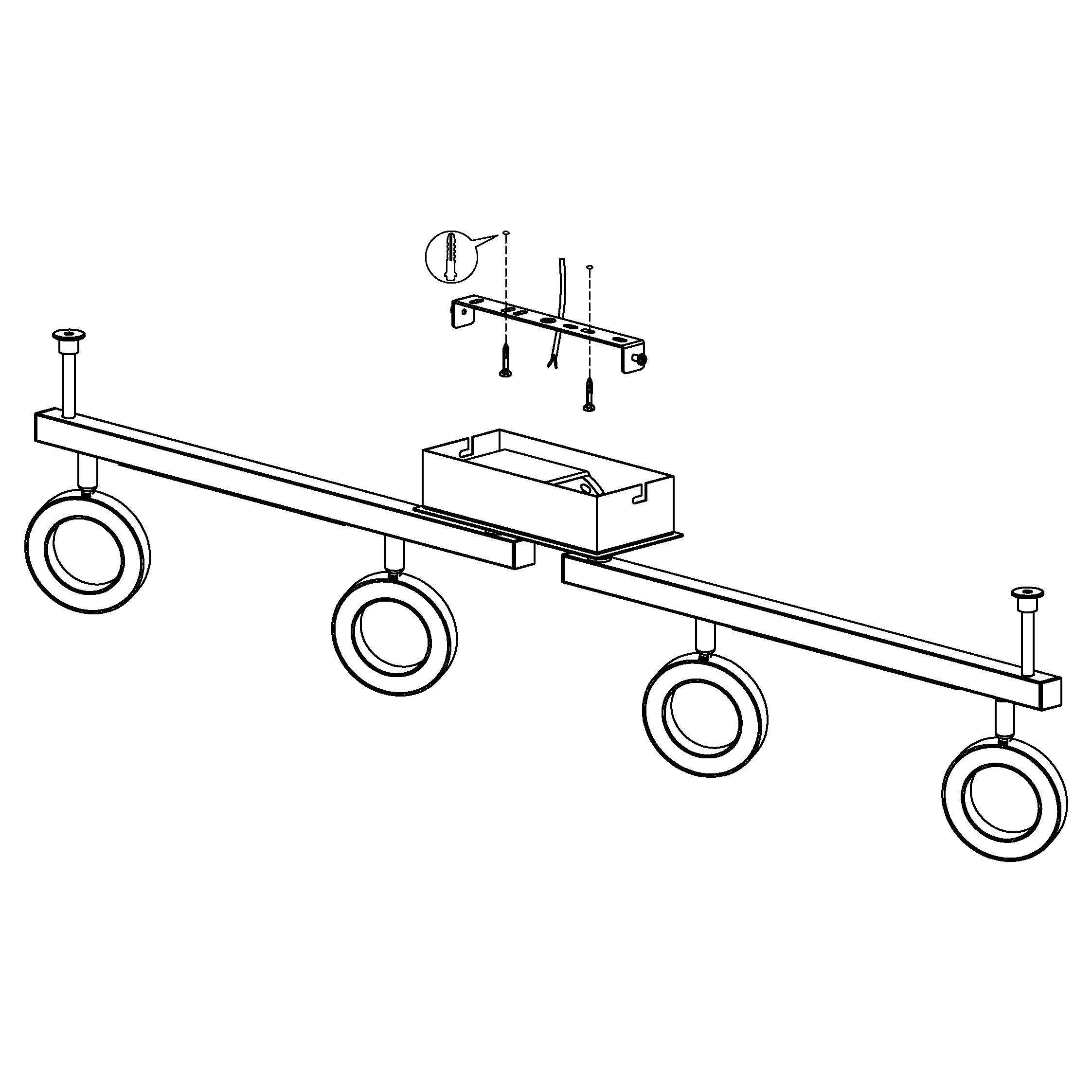 Eglo Cardillio 1 Integrated LED Chrome 4 Light Bar Spotlight