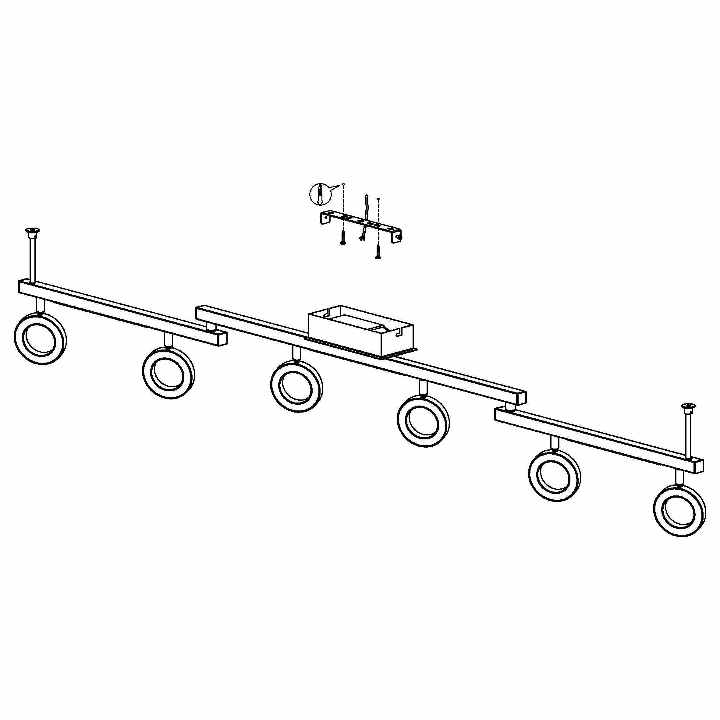 Eglo Cardillio 1 Integrated LED Chrome 6 Light Bar Spotlight