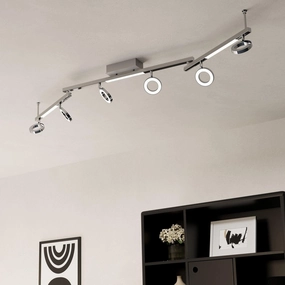Eglo Cardillio 1 Integrated LED Chrome 6 Light Bar Spotlight tall arc lamp for living room