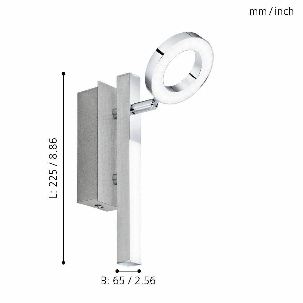 Eglo Cardillio 1 Integrated LED Chrome Wall Spotlight