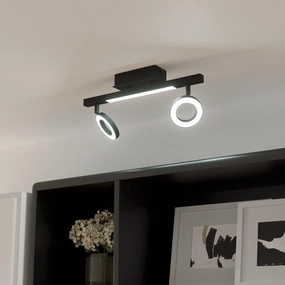 Eglo Cardillio 2 LED Black 2 Light Bar Spotlight tall arc lamp for living room