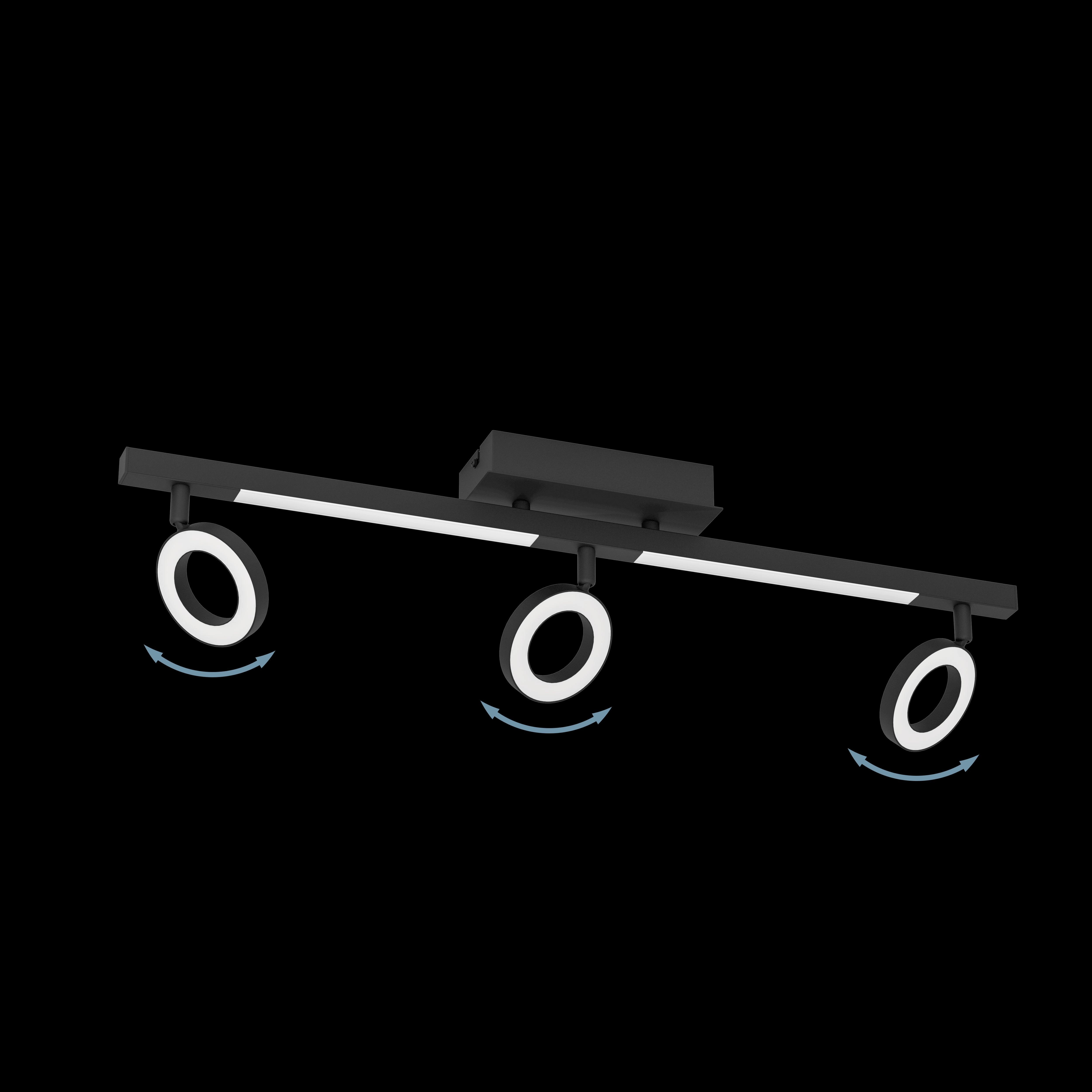Eglo Cardillio 2 LED Black 3 Light Bar Spotlight