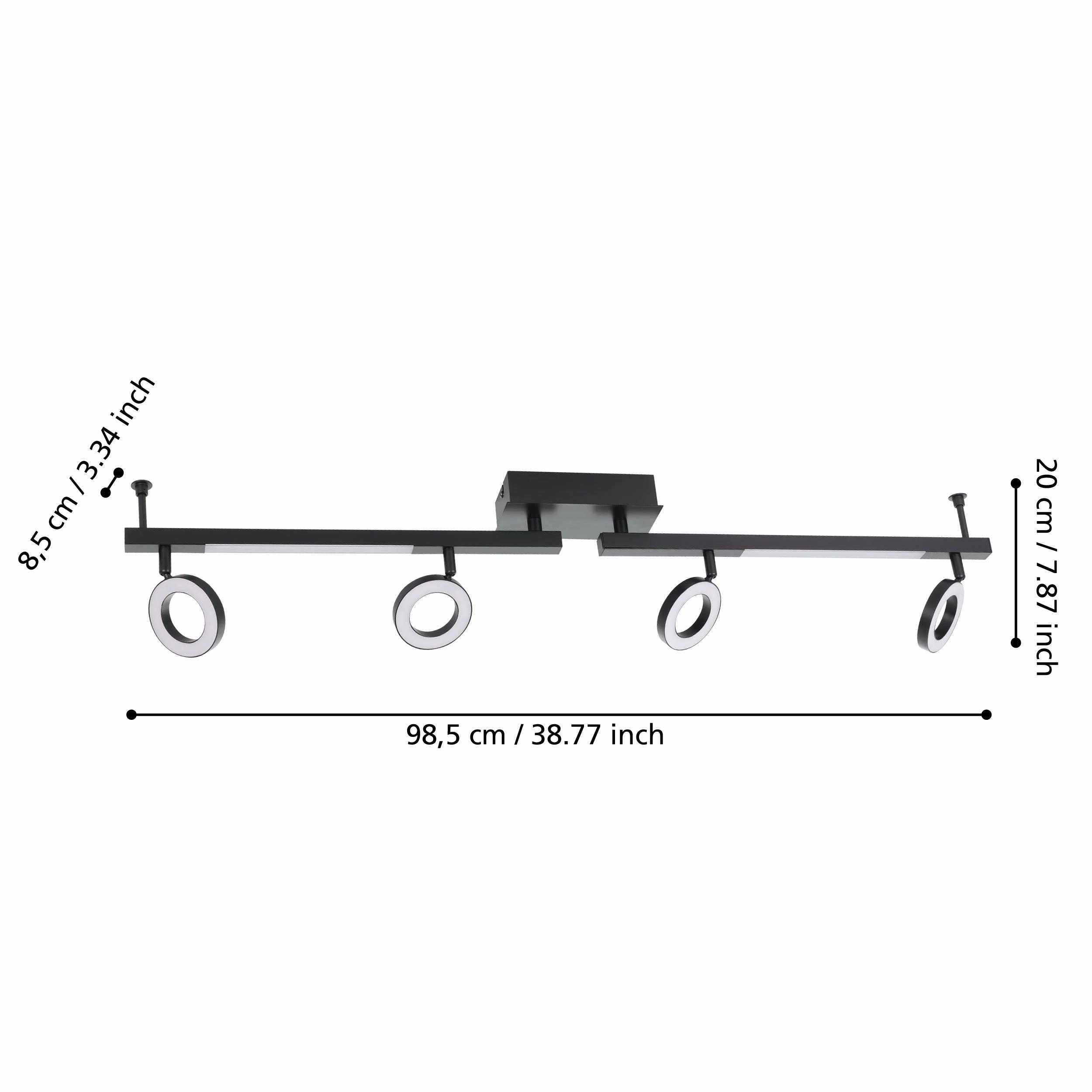 Eglo Cardillio 2 LED Black 4 Light Bar Spotlight