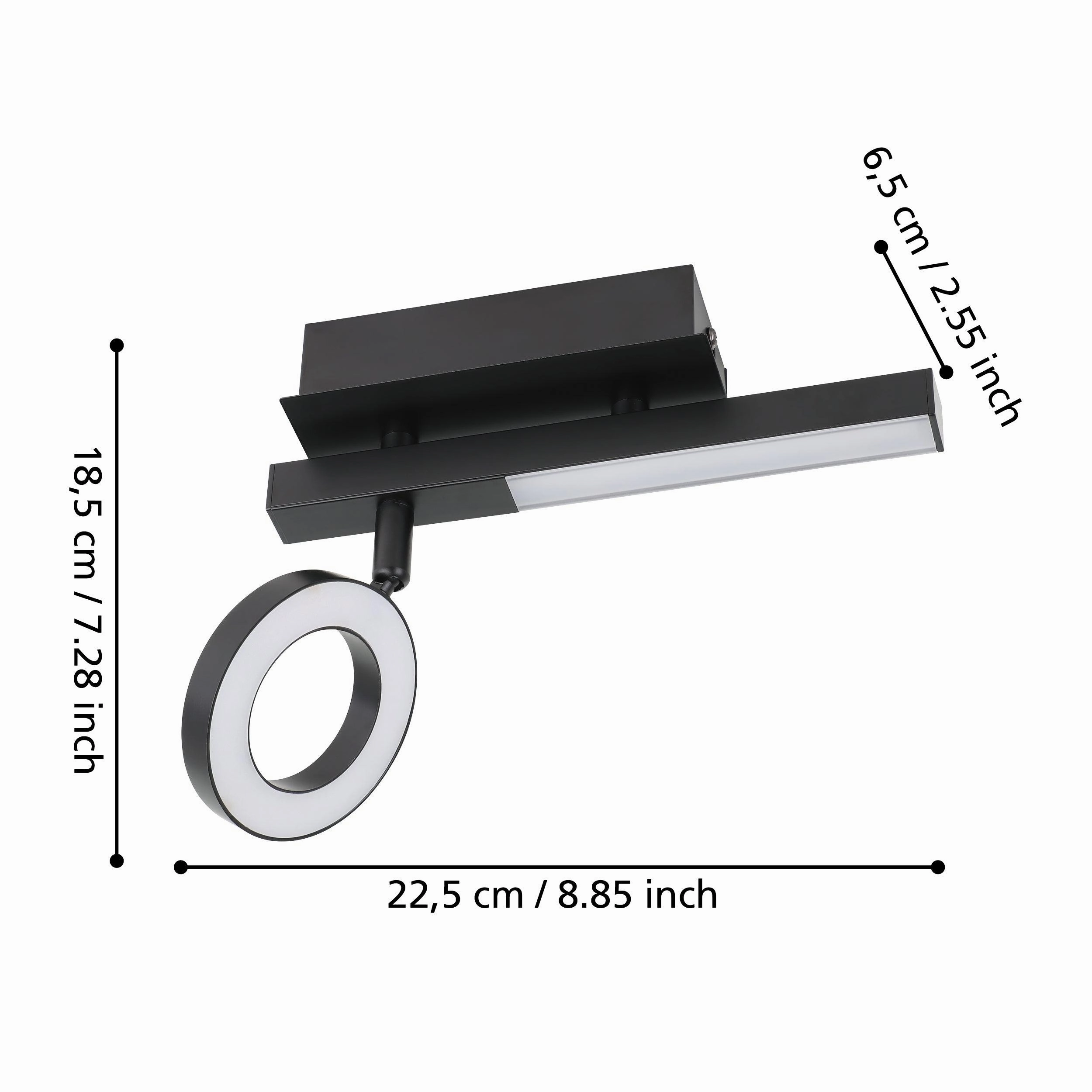 Eglo Cardillio 2 LED Black Wall Spotlight