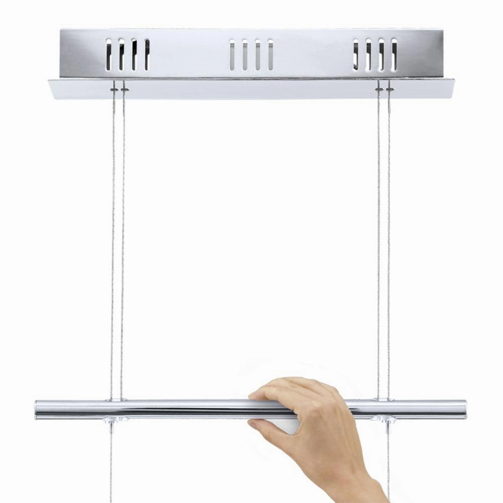 Eglo Cardito 1 Chrome Bar LED Ceiling Pendant - Clear Glass Crystals