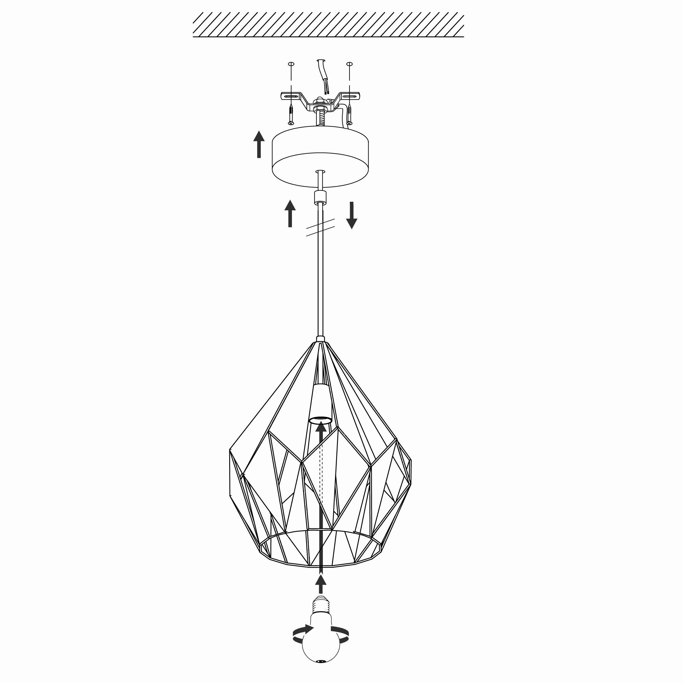 Eglo Carlton 1 Black & Silver Diamond-Shaped Ceiling Pendant