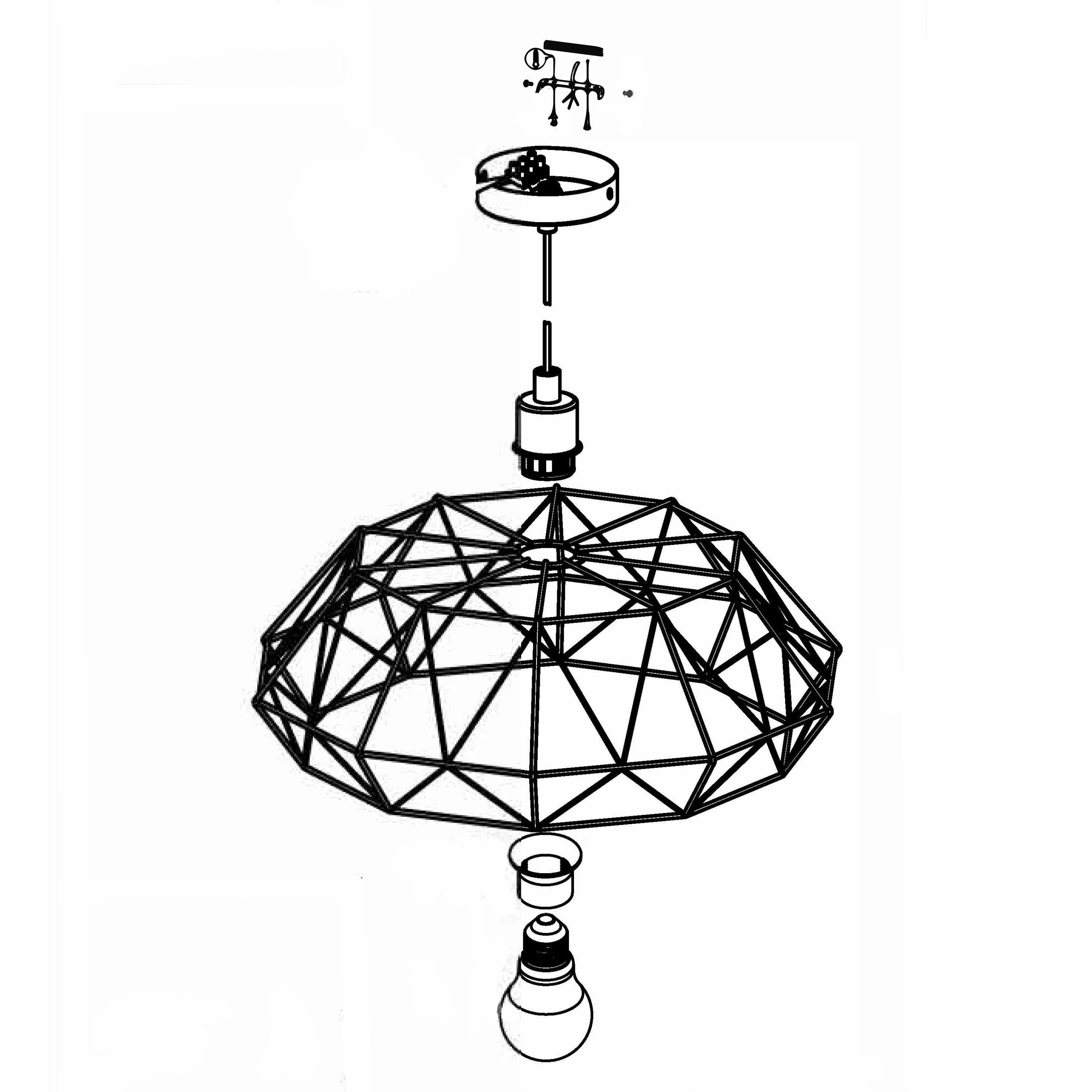 Eglo Carlton 2 Copper Wire Shade Ceiling Pendant