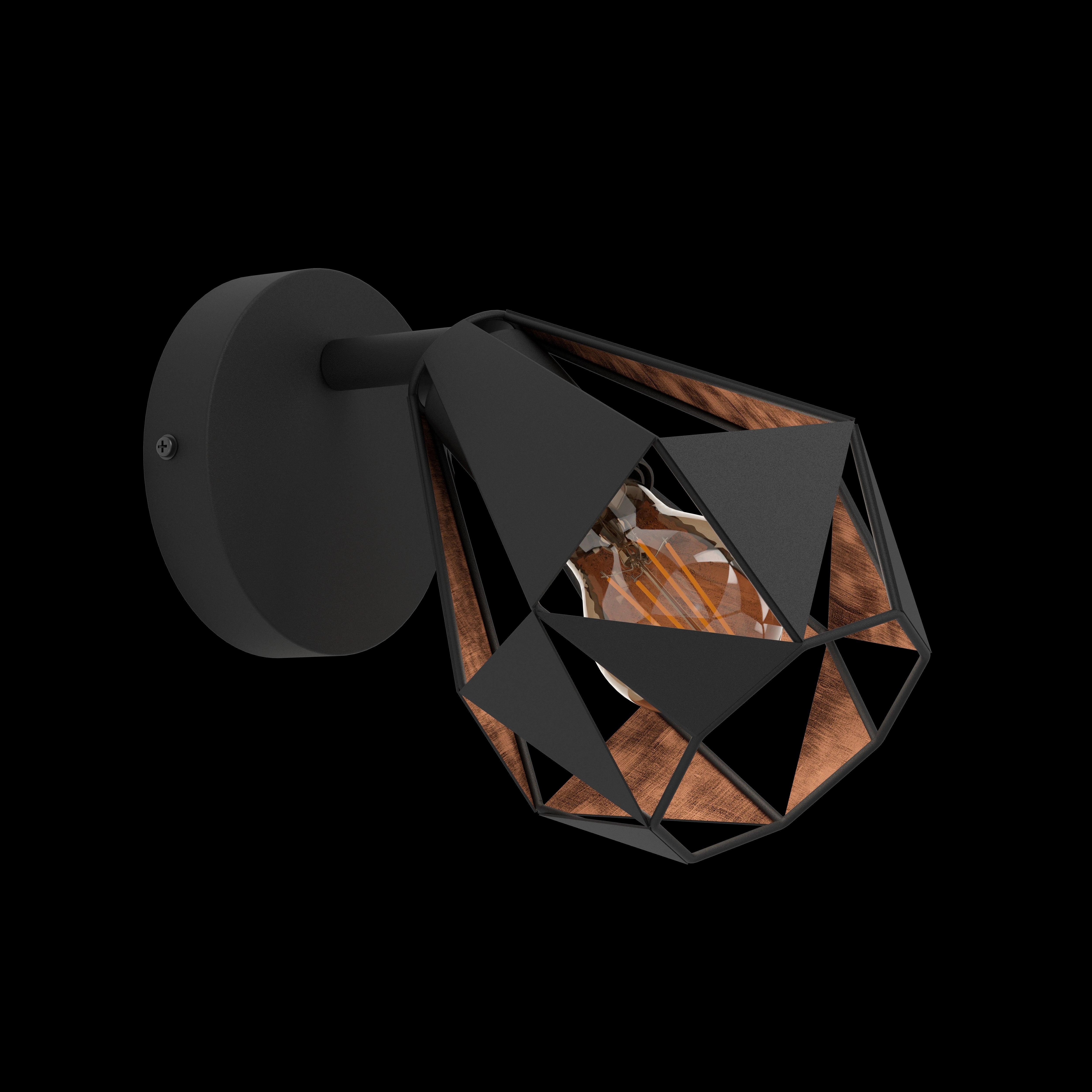 Eglo Carlton 7 Black & Copper Geometric Wall Spotlight