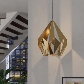 Eglo Carlton Gold Diamond-Shaped Ceiling Pendant Light sleek LED ceiling lamp
