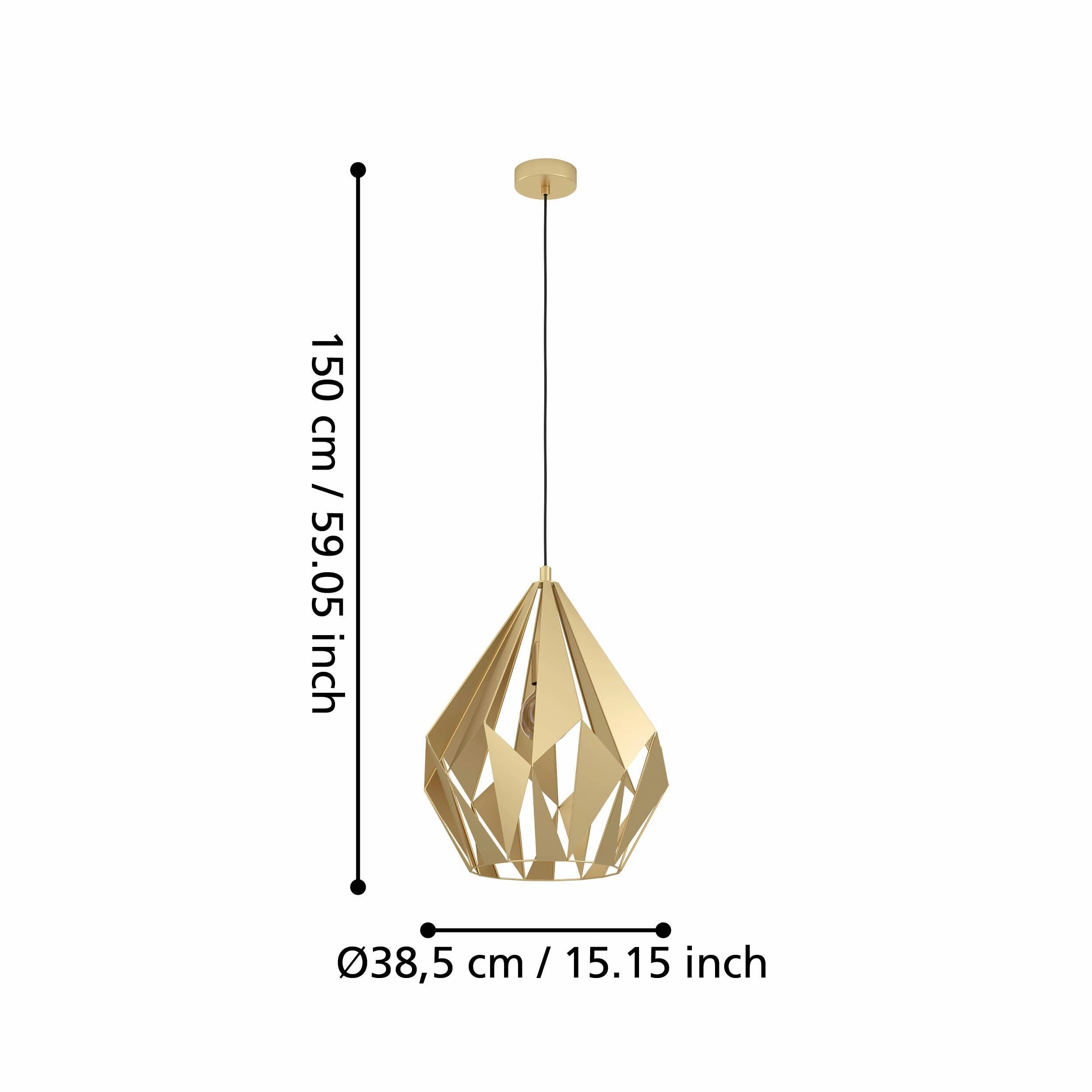 Eglo Carlton Gold Diamond-Shaped Ceiling Pendant Light