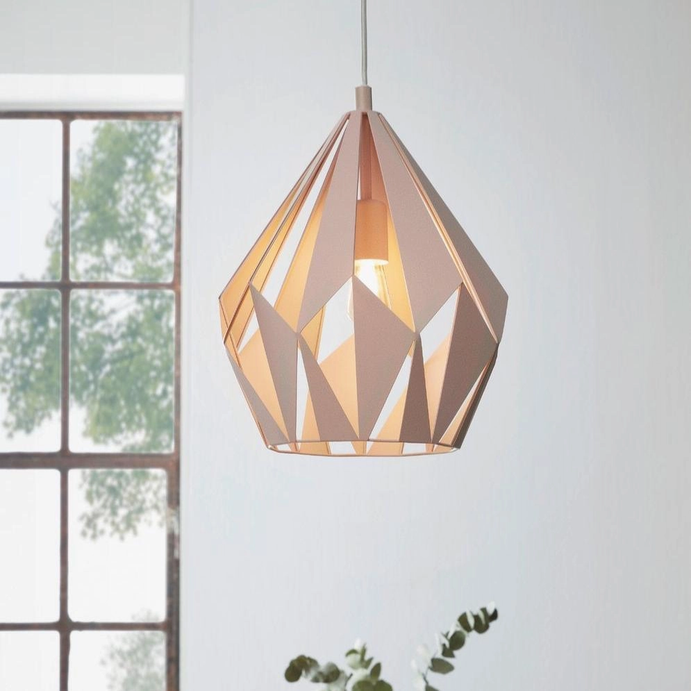 Eglo Carlton-P Diamond-shaped Apricot Steel Ceiling Pendant