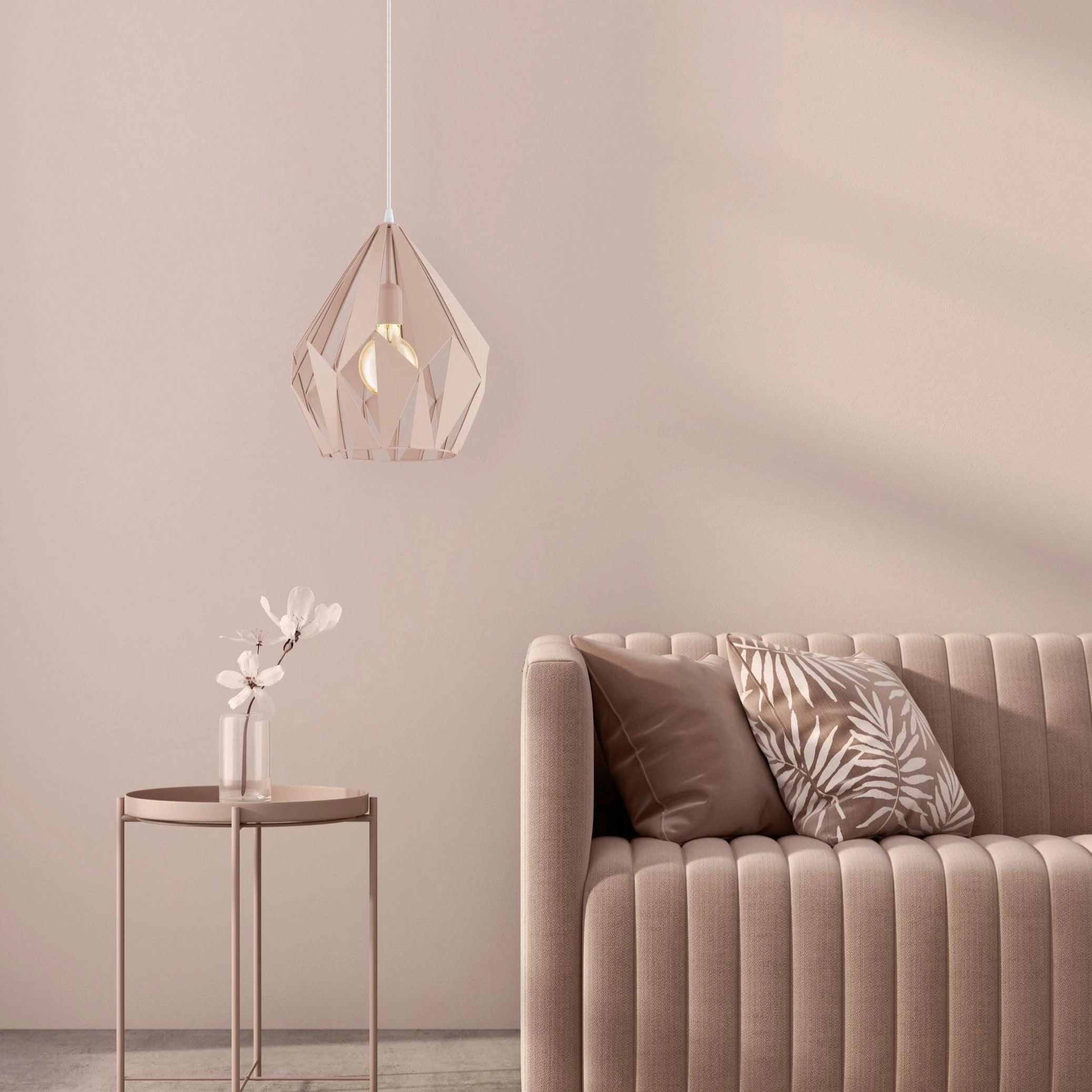 Eglo Carlton-P Diamond-shaped Apricot Steel Ceiling Pendant sleek LED ceiling lamp