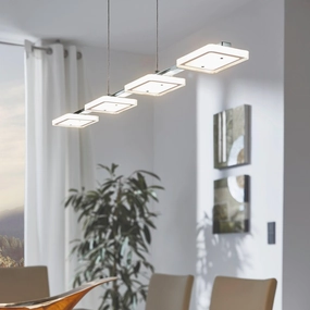 Eglo Cartama LED Chrome 4 Square Light Ceiling Pendant sleek LED ceiling lamp