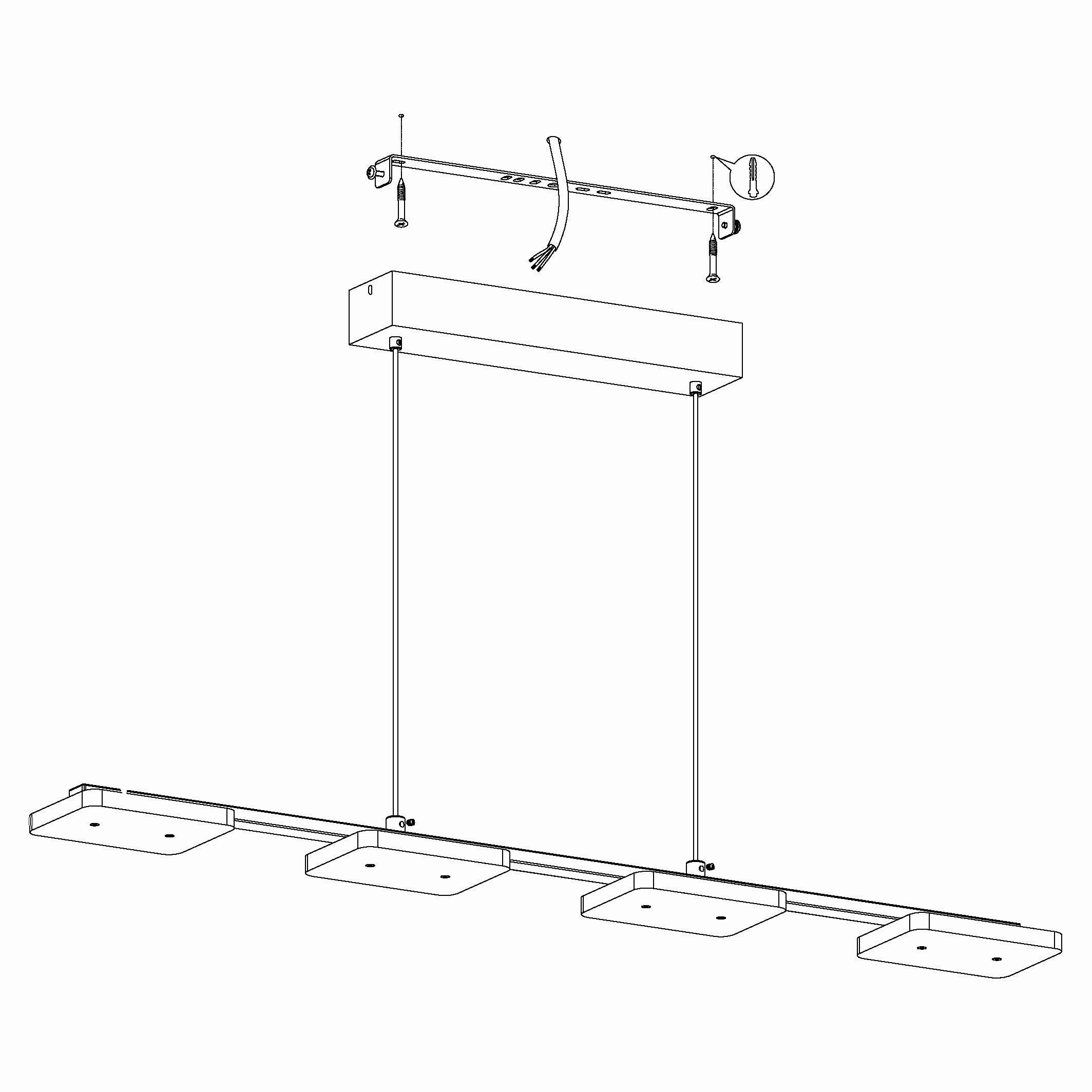 Eglo Cartama LED Chrome 4 Square Light Ceiling Pendant
